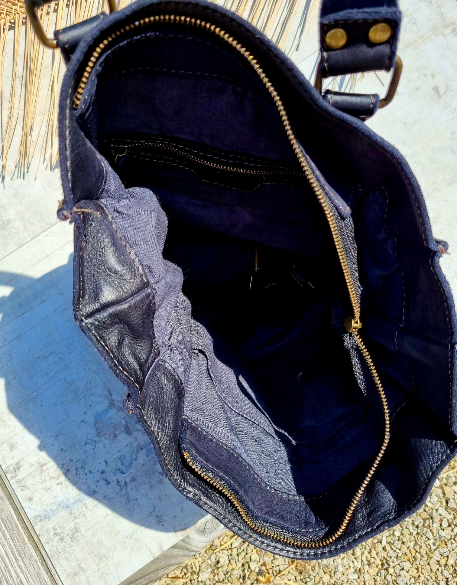 LEDER SHOPPER NIZZA SCHWARZ gewaschenes Leder Ledertasche Shoppingbag Made in Italy LEDER SHOPPER NIZZA SCHWARZ gewaschenes Leder Ledertasche Shoppingbag Made in Italy