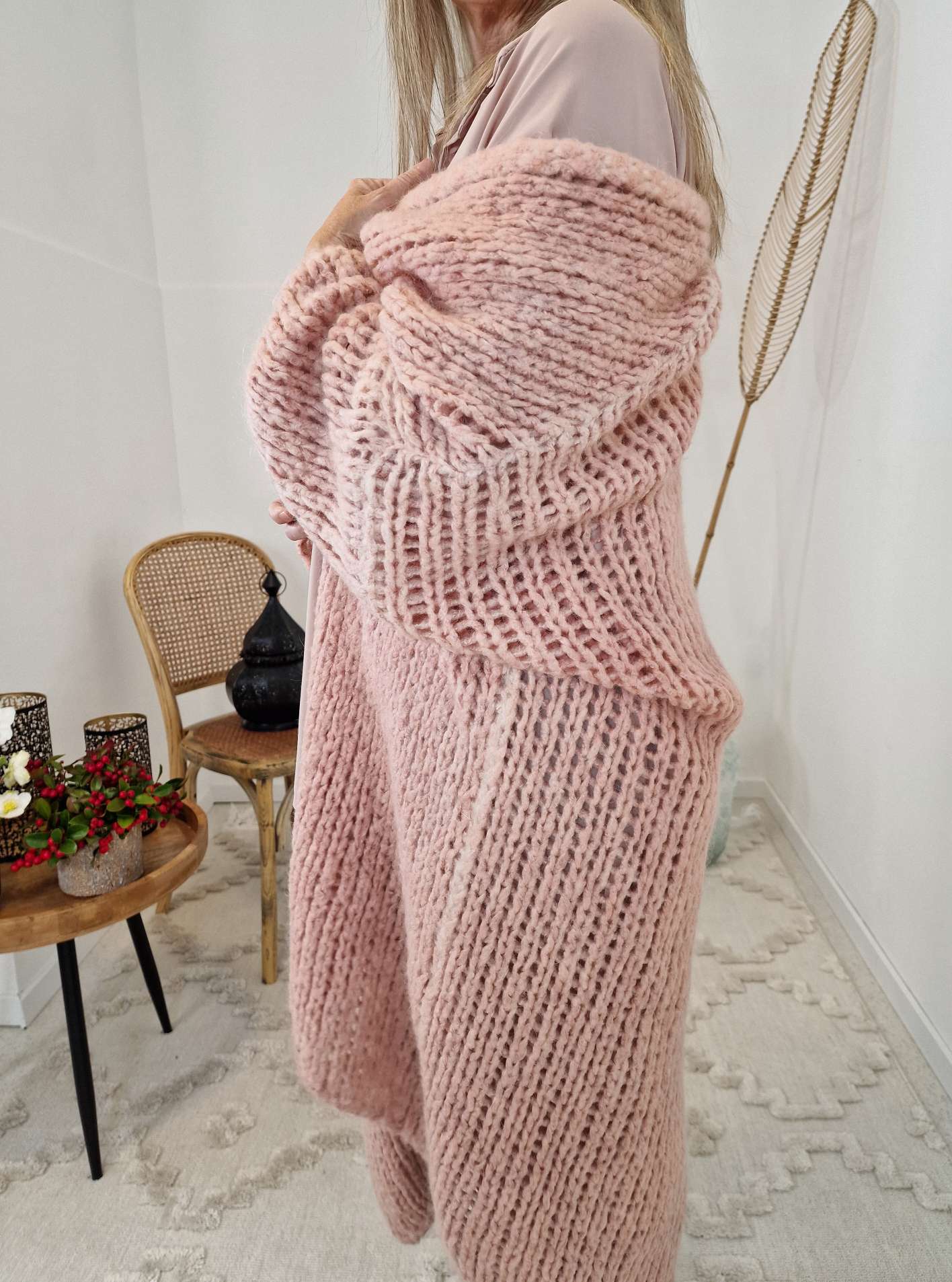 KNIT CARDIGAN LUCIEN ROSA 34-42 Made in Italy Strickjacke Mantel KNIT CARDIGAN LUCIEN ROSA 34-42 Made in Italy Strickjacke Mantel