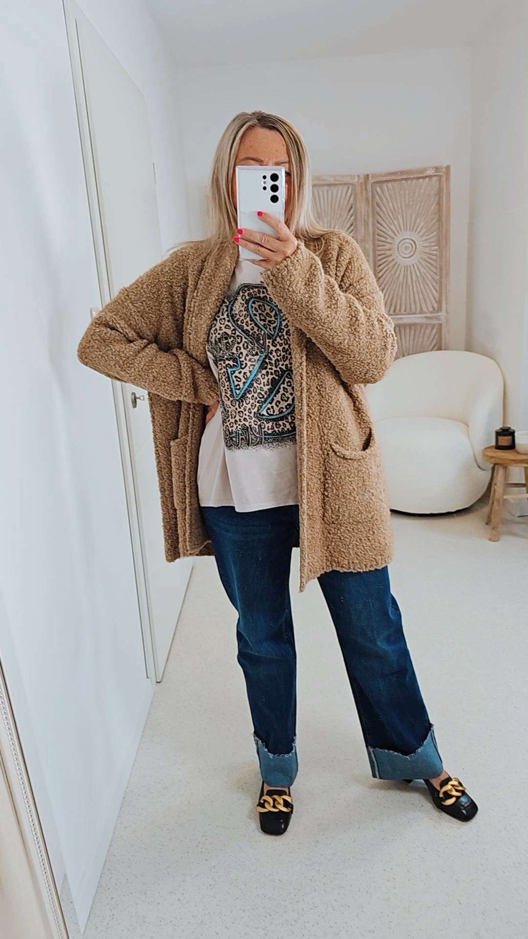 BOUCLE KNIT CARDIGAN MIRIAM SHORT 34-42 Made in Italy kurze Strick Jacke Oversize BOUCLE KNIT CARDIGAN MIRIAM SHORT 34-42 Made in Italy kurze Strick Jacke Oversize