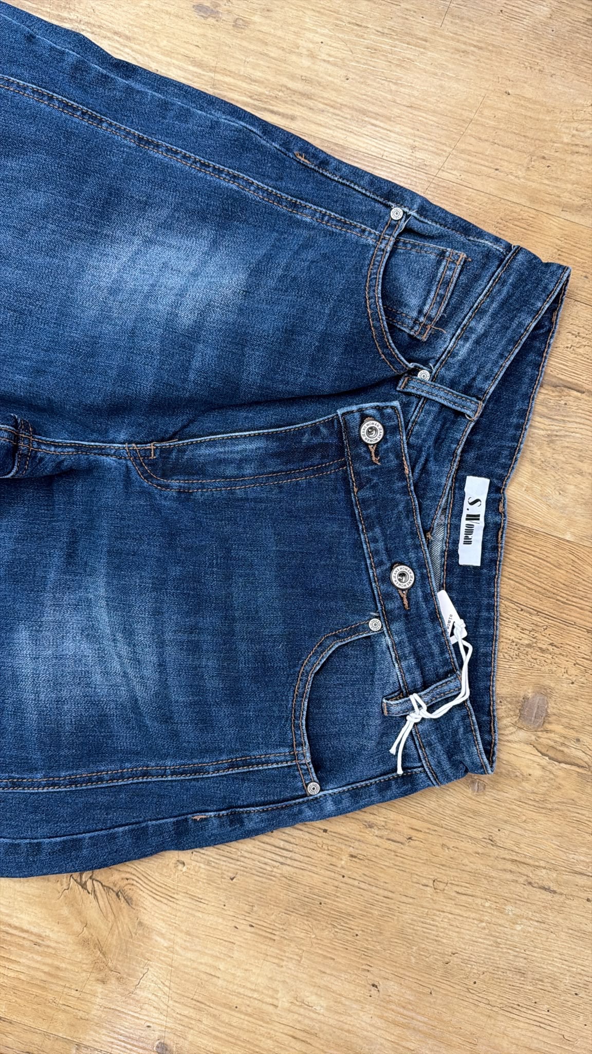 Ballon Jeans Milla - Denim mit schräger Knopfleiste Made in Italy