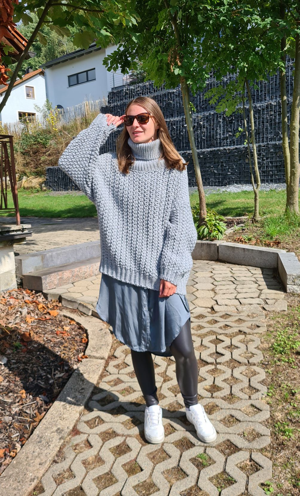 OVERSIZE KNIT FIONA TURTLENECK GRAU Rollkragen Strickpullover Pullover 34-42/44 Made in Italy OVERSIZE KNIT FIONA TURTLENECK GRAU Rollkragen Strickpullover Pullover 34-42/44 Made in Italy