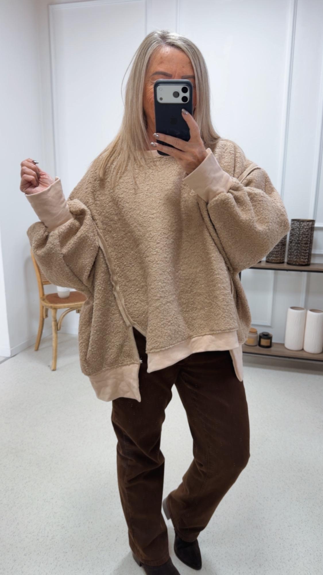 TEDDY PULLOVER ANITA COZY 36 -44 Made in Italy Kuschelpullover