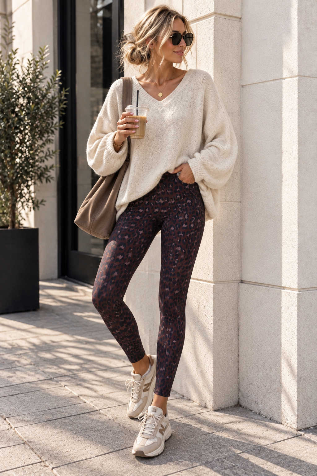 🐆 Leo Love Leggings ESPRESSO Variantenartikel LG0123 Made in Italy Butterstoff