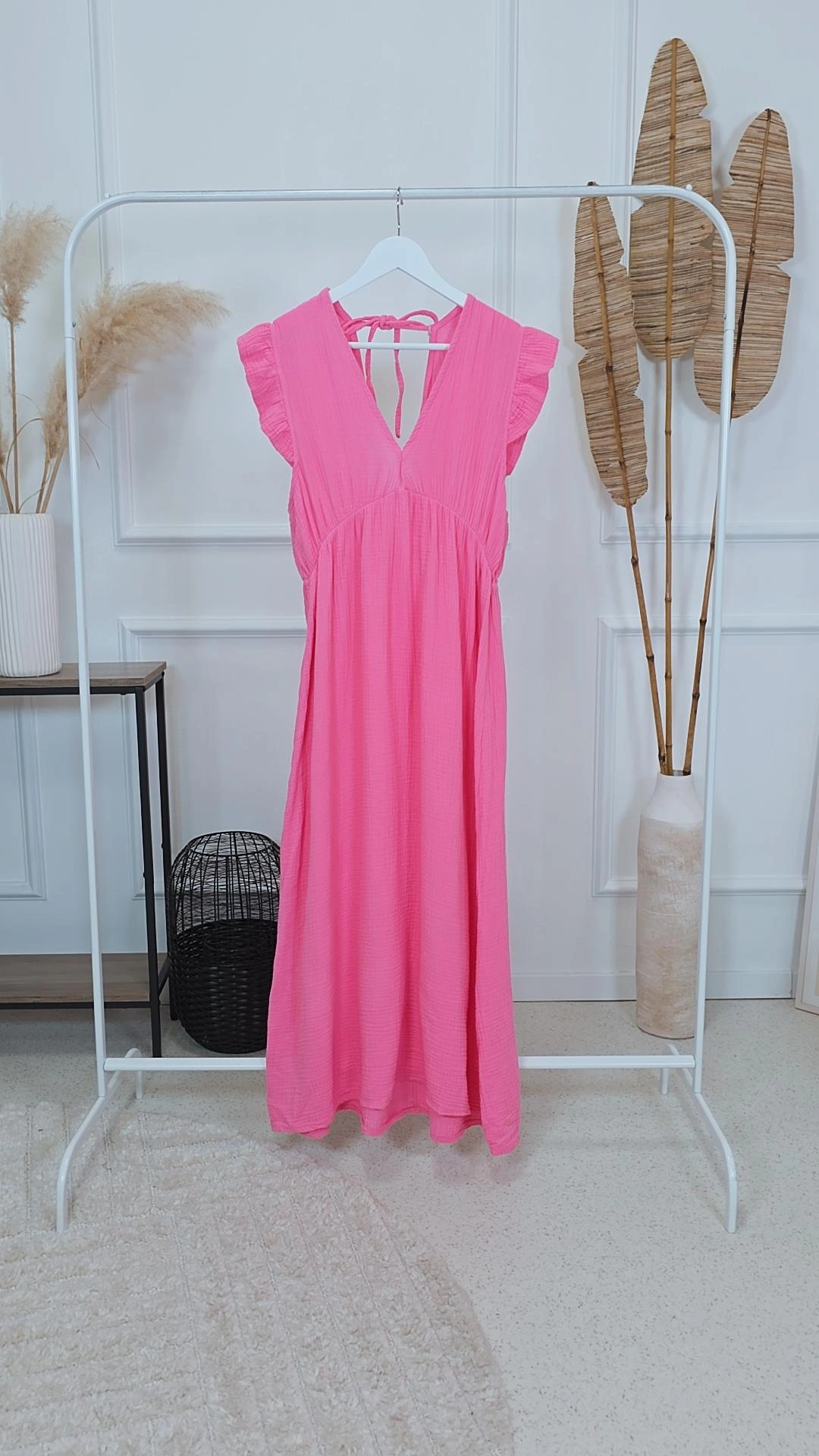 MUSSELIN KlEID ZOE BIANCO MIA 34 - 42 Made in Italy ärmellos Rüsche 