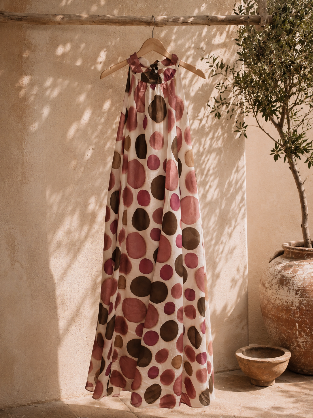 Polka Dots Kleid Zakynthos – Made in Italy | Passend bis zu einer guten Größe 42