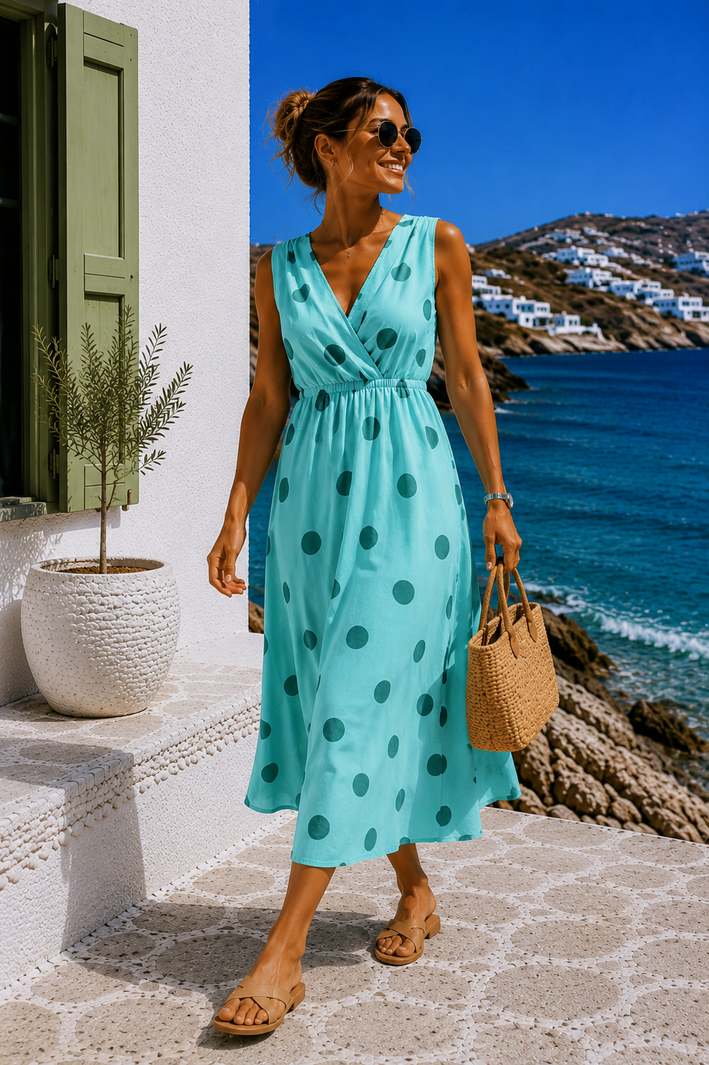 Maxi-Kleid Belladonna Polka Dots Made in Italy 34-42