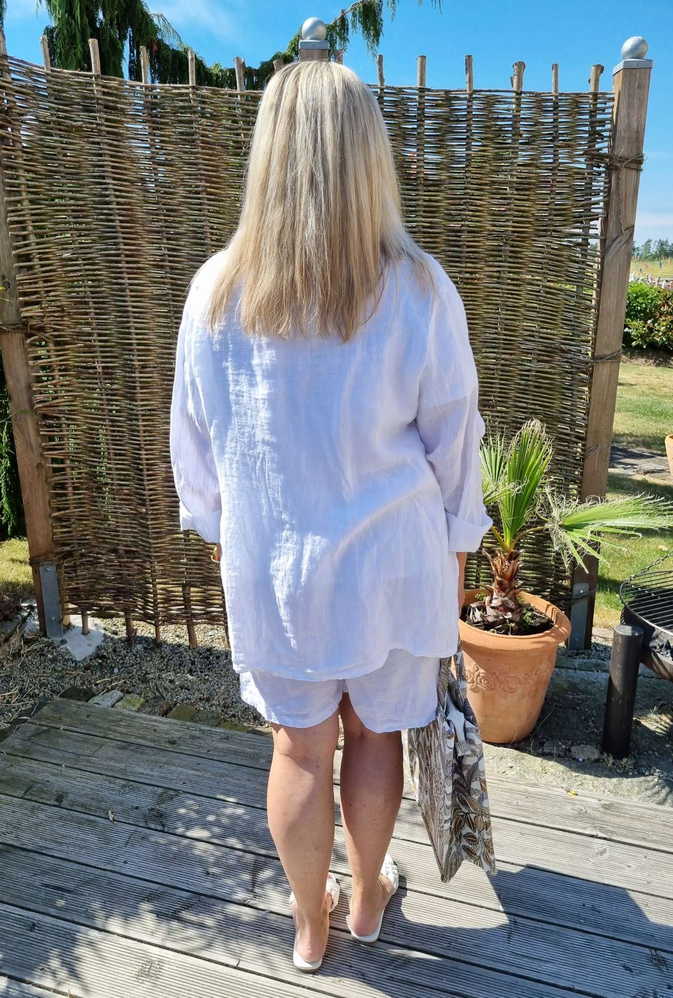 OVERSIZE LINEN BASIC BLAZER RIVA WEISS - Made in Italy Jacke Sakko Jacket LEINEN OVERSIZE LINEN BASIC BLAZER RIVA WEISS - Made in Italy Jacke Sakko Jacket LEINEN