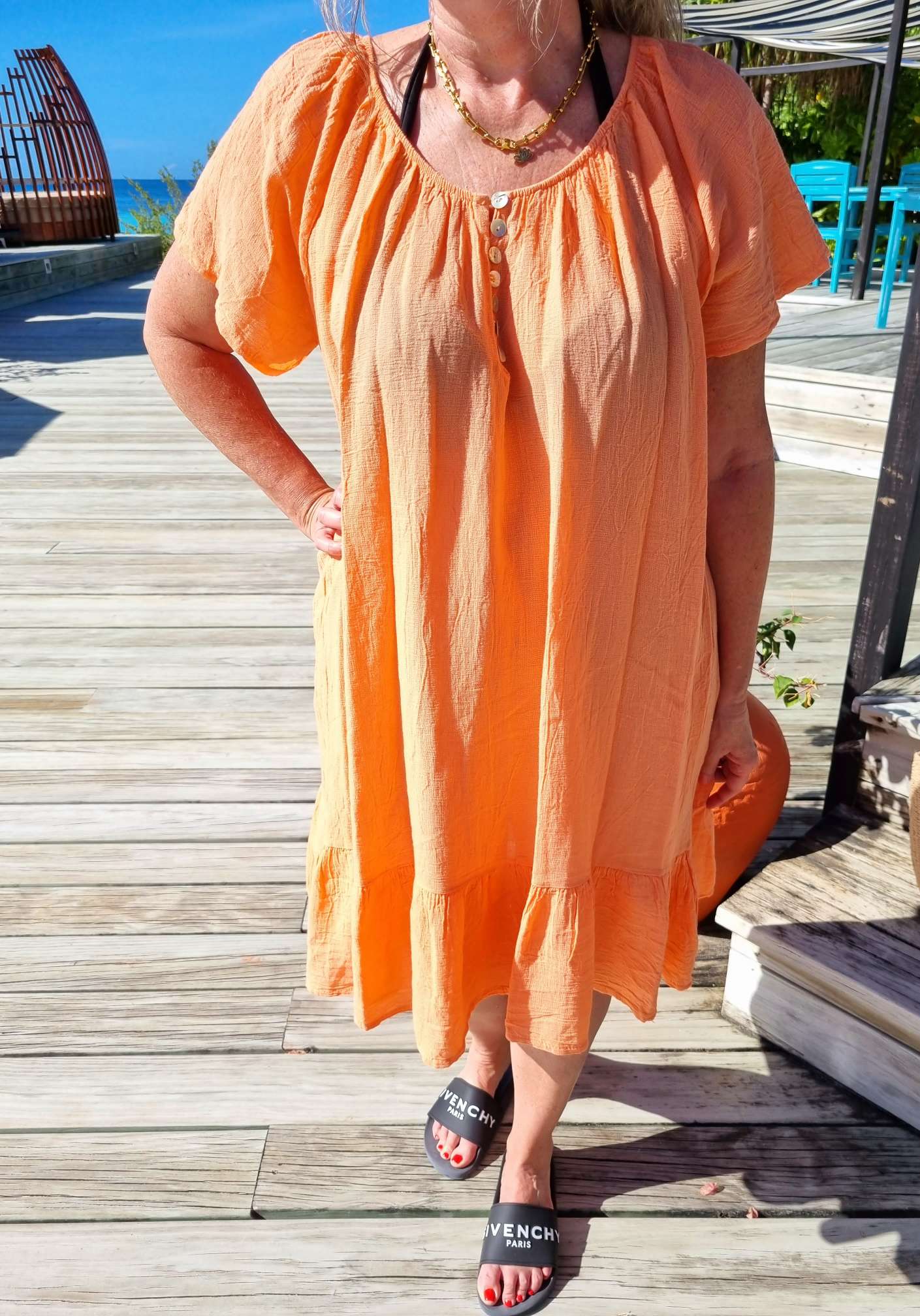 MIDI DRESS CAPRI KORALLE 34-42 Made in Italy kurzesTunika Kleid Oversize Longbluse Sommerkleid MIDI DRESS CAPRI KORALLE 34-42 Made in Italy kurzesTunika Kleid Oversize Longbluse Sommerkleid