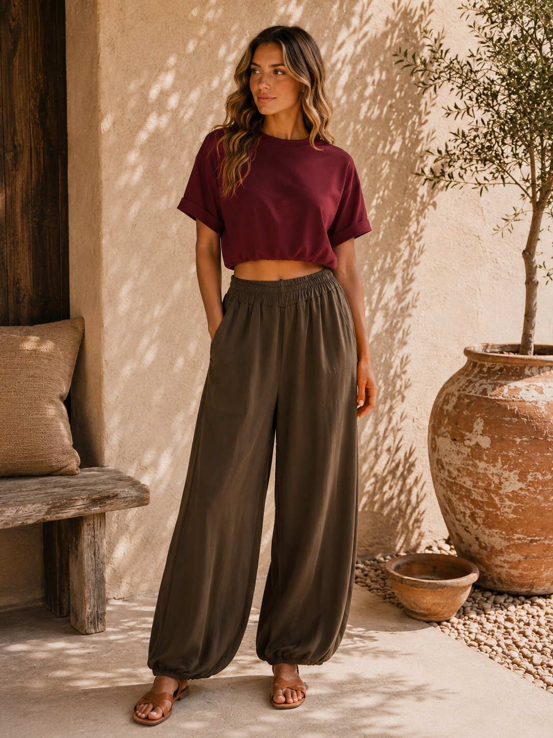 Cropped Butterstoff-Shirt Eleni Made in Italy 34-40/42