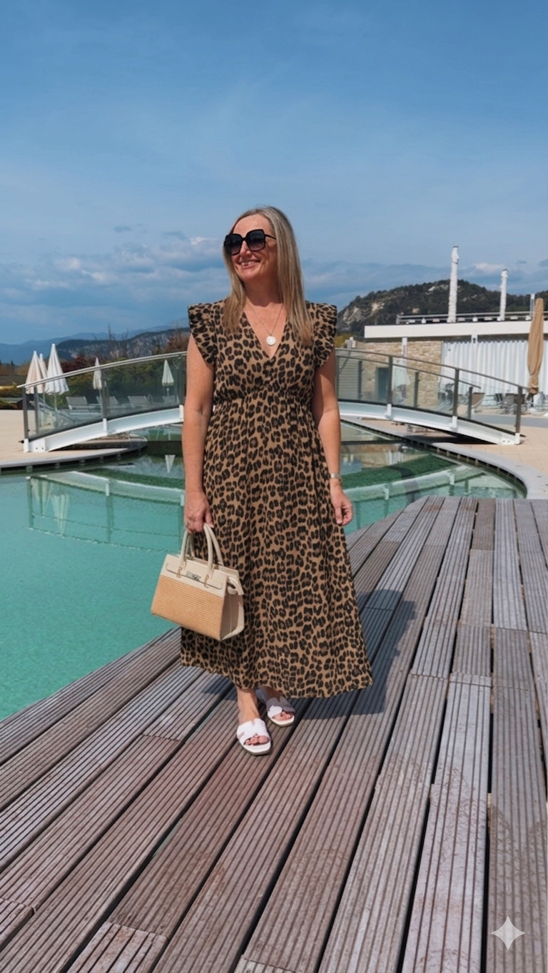 MUSSELIN LEO KLEID ZOE 34 - 42 Made in Italy ärmellos Rüsche