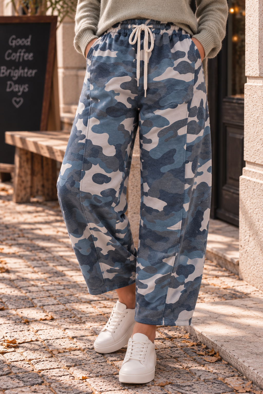 Ballon-Jogpant Amaris CAMOULFAGE HO0124 – lässige Basic Pants für jeden Tag Made in Italy 34-42/44