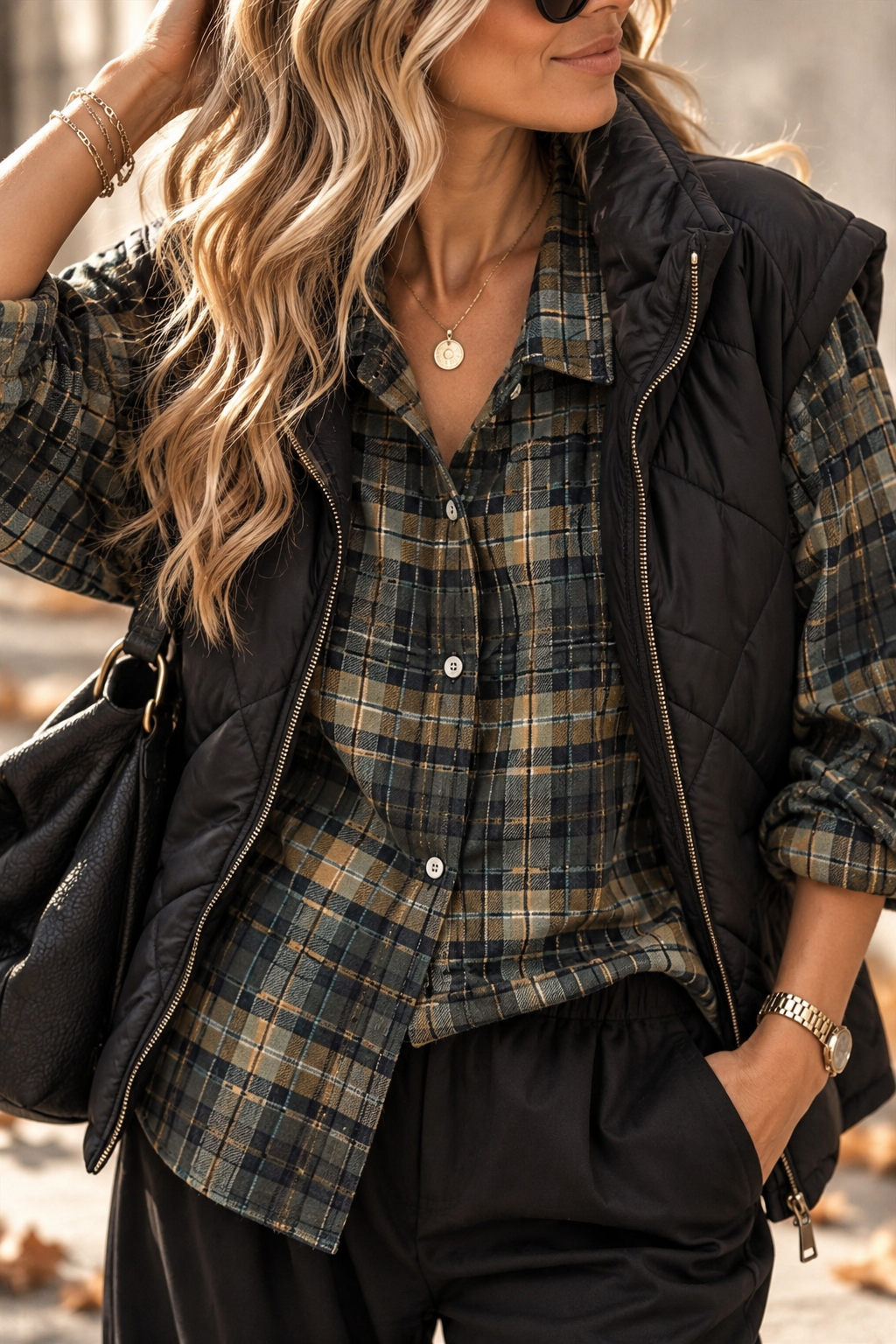 Cozy Flanell Karo Oversize-Bluse I BL0132 I 34-44 I Made in Italy