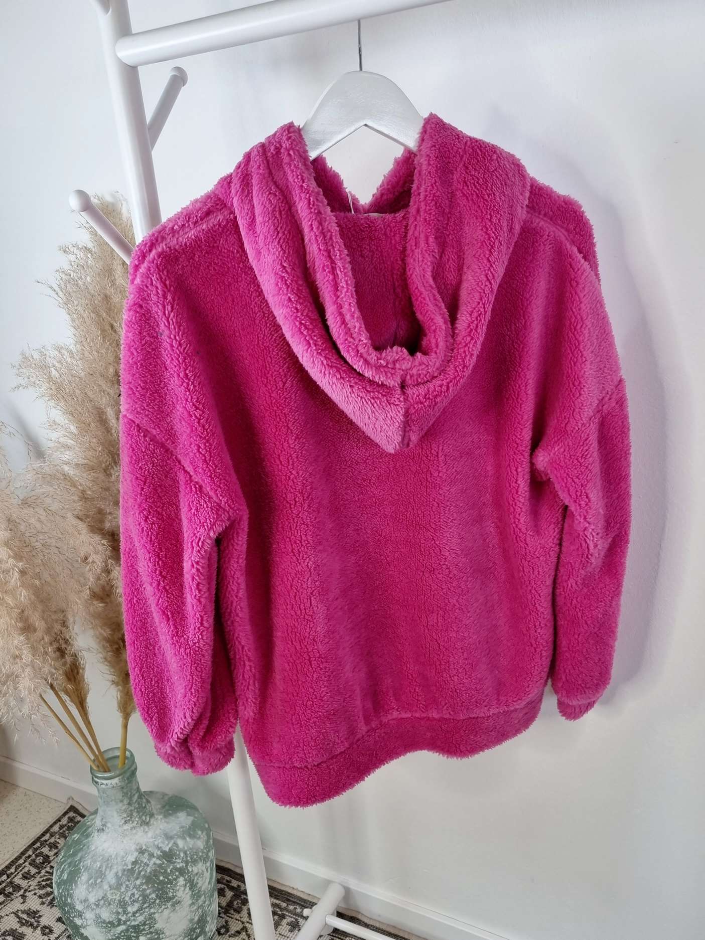 HOODIE ROSIE TEDDY PINK Sweater Kapuze Made in Italy 34-42 Longsleeve Pullover LEO versch. Farben HOODIE ROSIE TEDDY PINK Sweater Kapuze Made in Italy 34-42 Longsleeve Pullover LEO versch. Farben