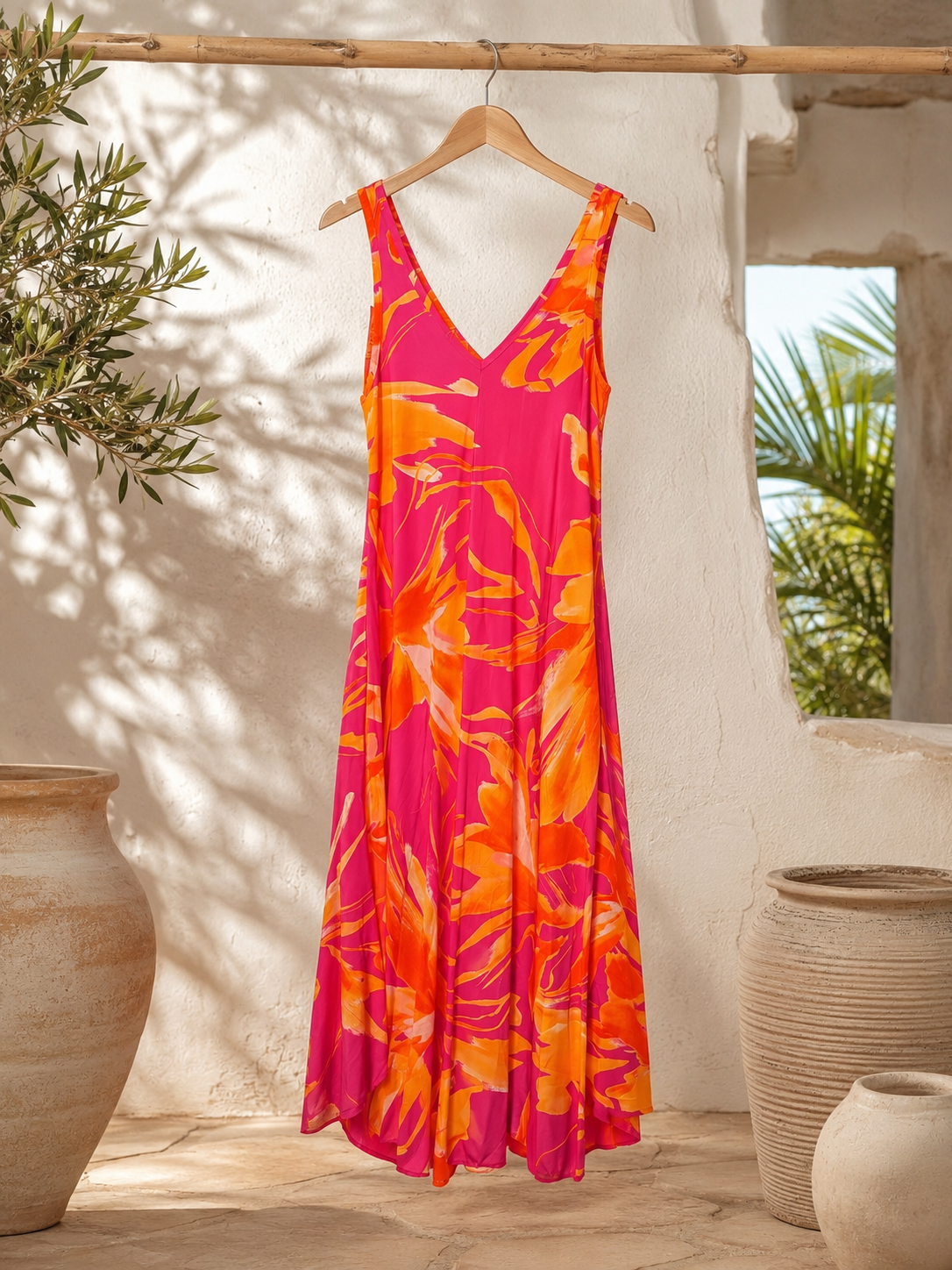 Maxi-Kleid Abeni Blumenprint Made in Italy 34-42/44