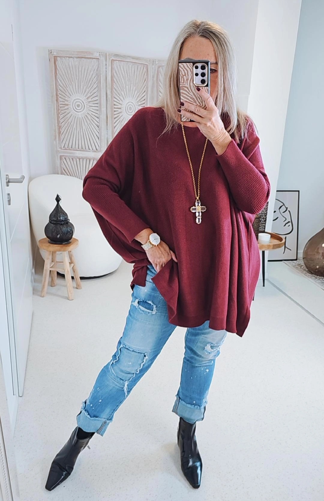 OVERSIZE KNIT SWEATER SIGRID Made in Italy 34-48/50 Strick Pullover