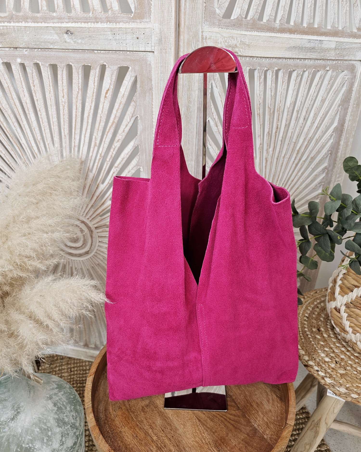 WILDLEDER SHOPPER ADELE PINK Made in Italy Echtleder Tasche Schultertasche