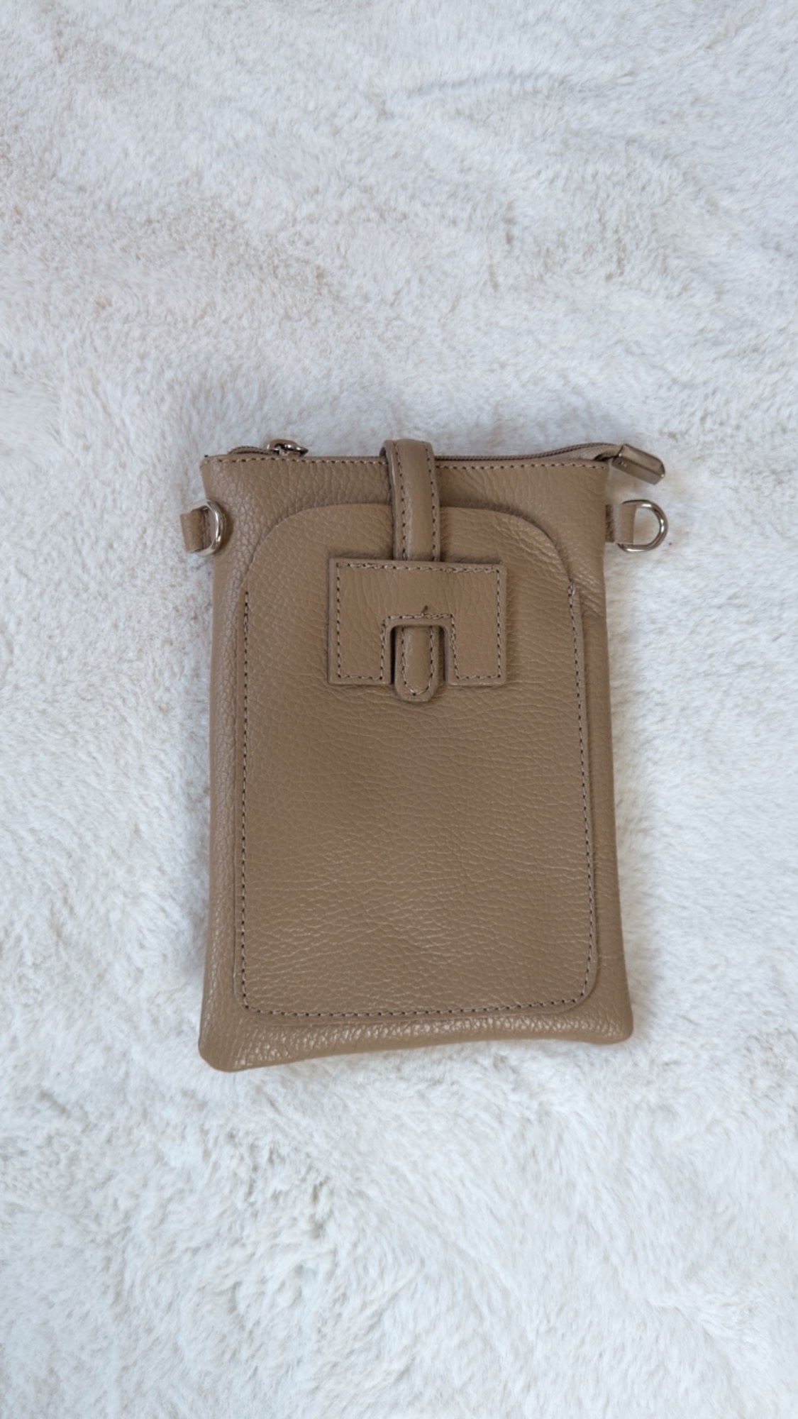 „Borsa Portacellulare Firenze“ – Handytasche aus Echtleder, Made in Italy