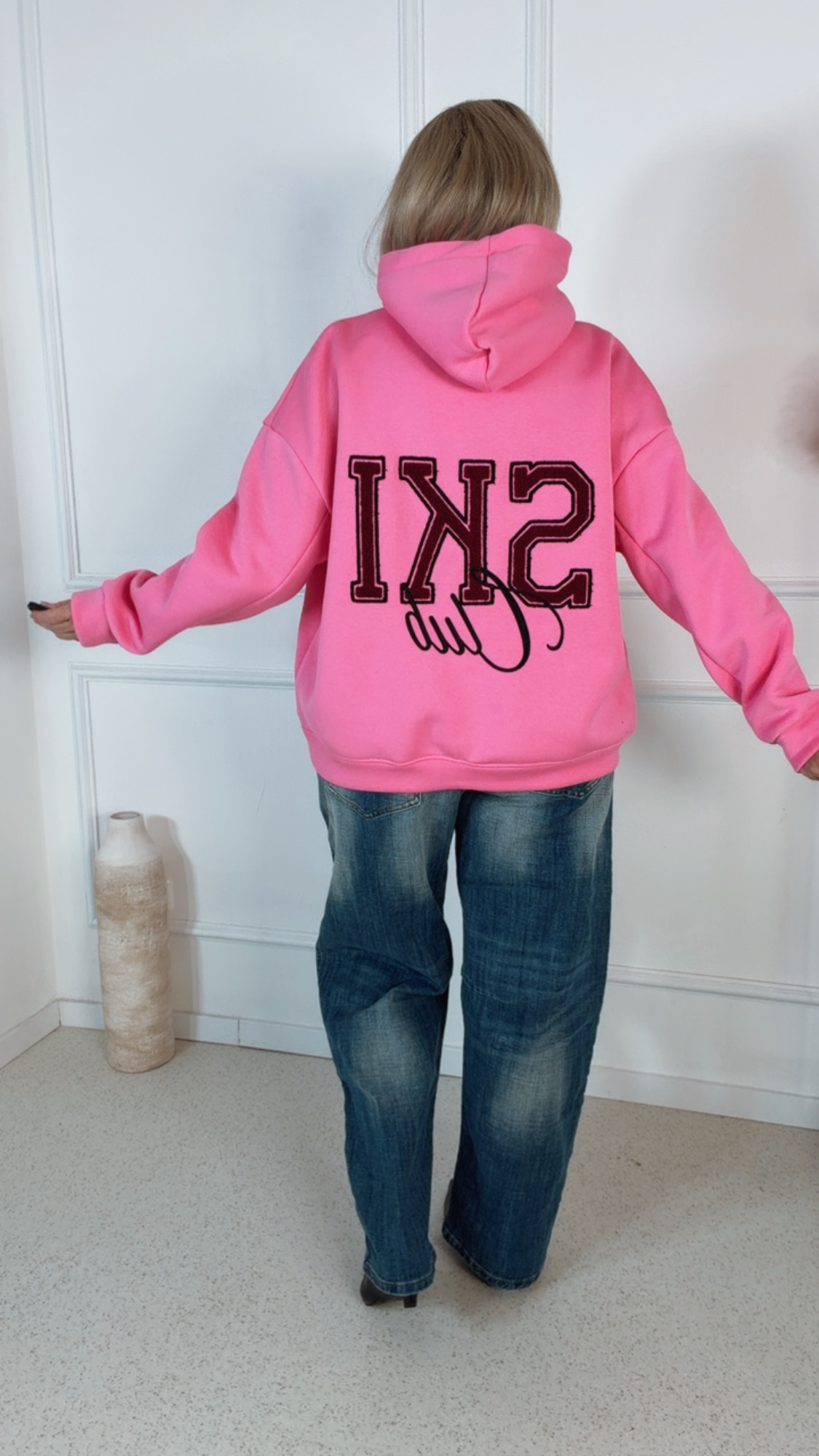 HOODIE SKI CLUB  34 - 42 Made in Italy Pullover Sweater Sweatshirt