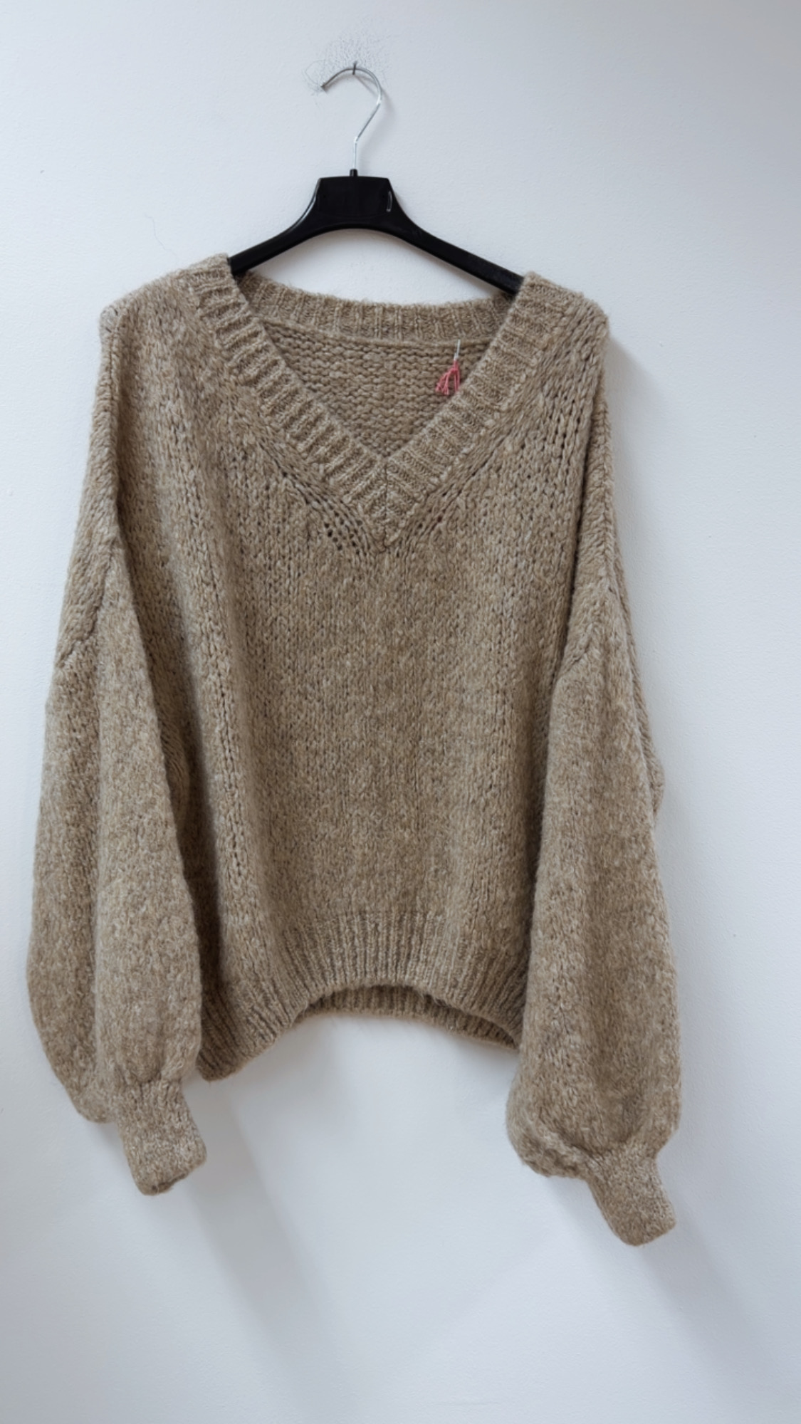 Kuscheliger Strickpullover SP0121 mit V-Ausschnitt – passt bis gute Gr. 42 Made in Italy