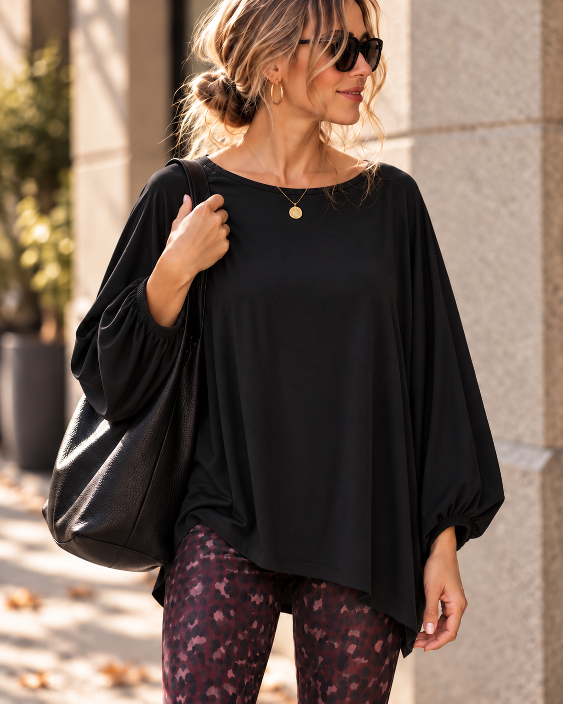 Basic Fledermaus-Pullover I H0144 I 34-44 I Made in Italy