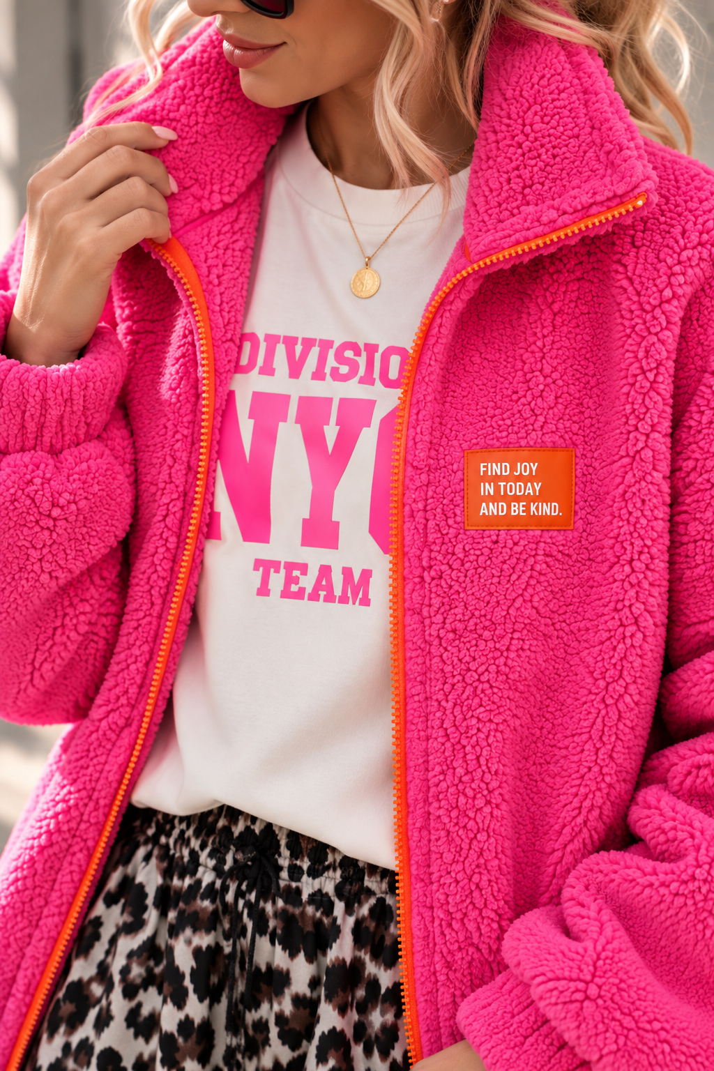 Oversize Teddyjacke mit Patch – Made in Italy | bis ca. Gr. 44 | TJ0092