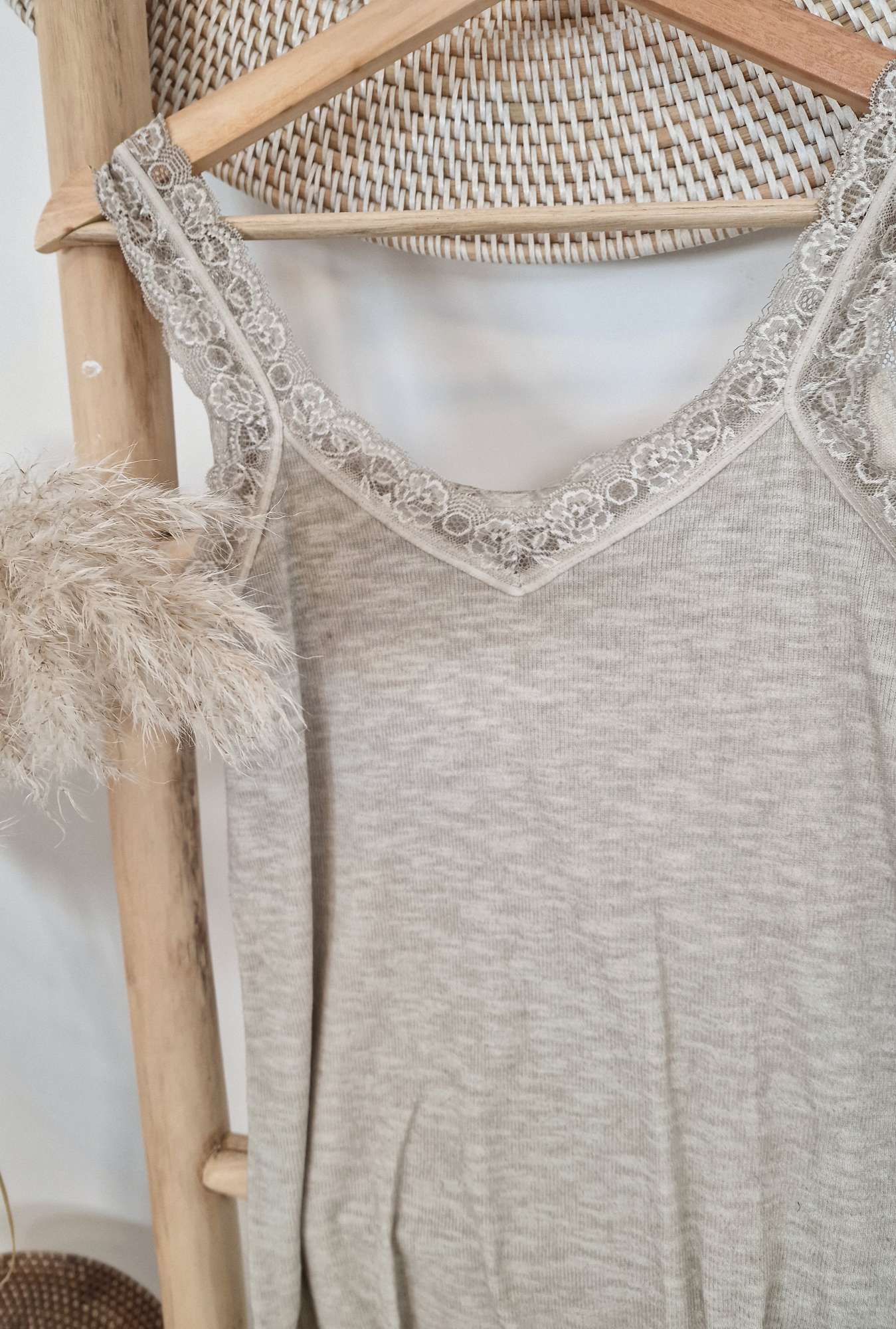 BASIC TOP LUISA BEIGE 34-40 Made in Italy Shirt Oberteil