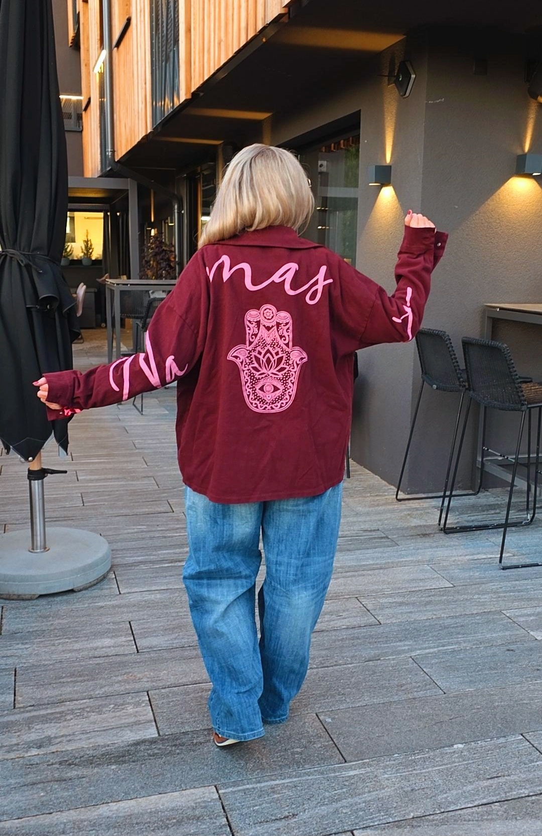 JEANSJACKE ASTANA mit Rückenaufdruck 34-42/44 Made in Italy