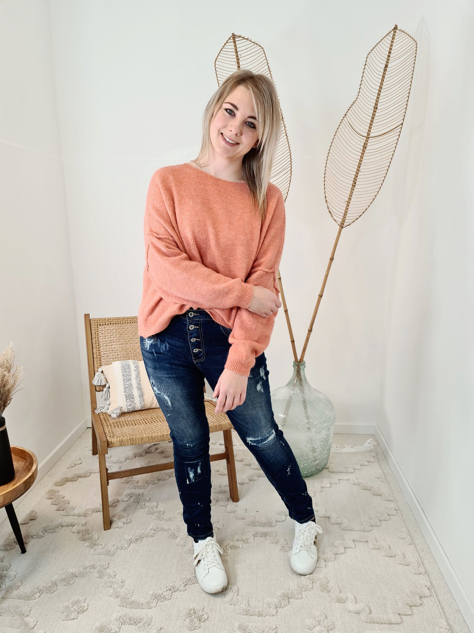 KNIT SWEATER LORENA ROST Made in Italy 34-42 Strick Pullover