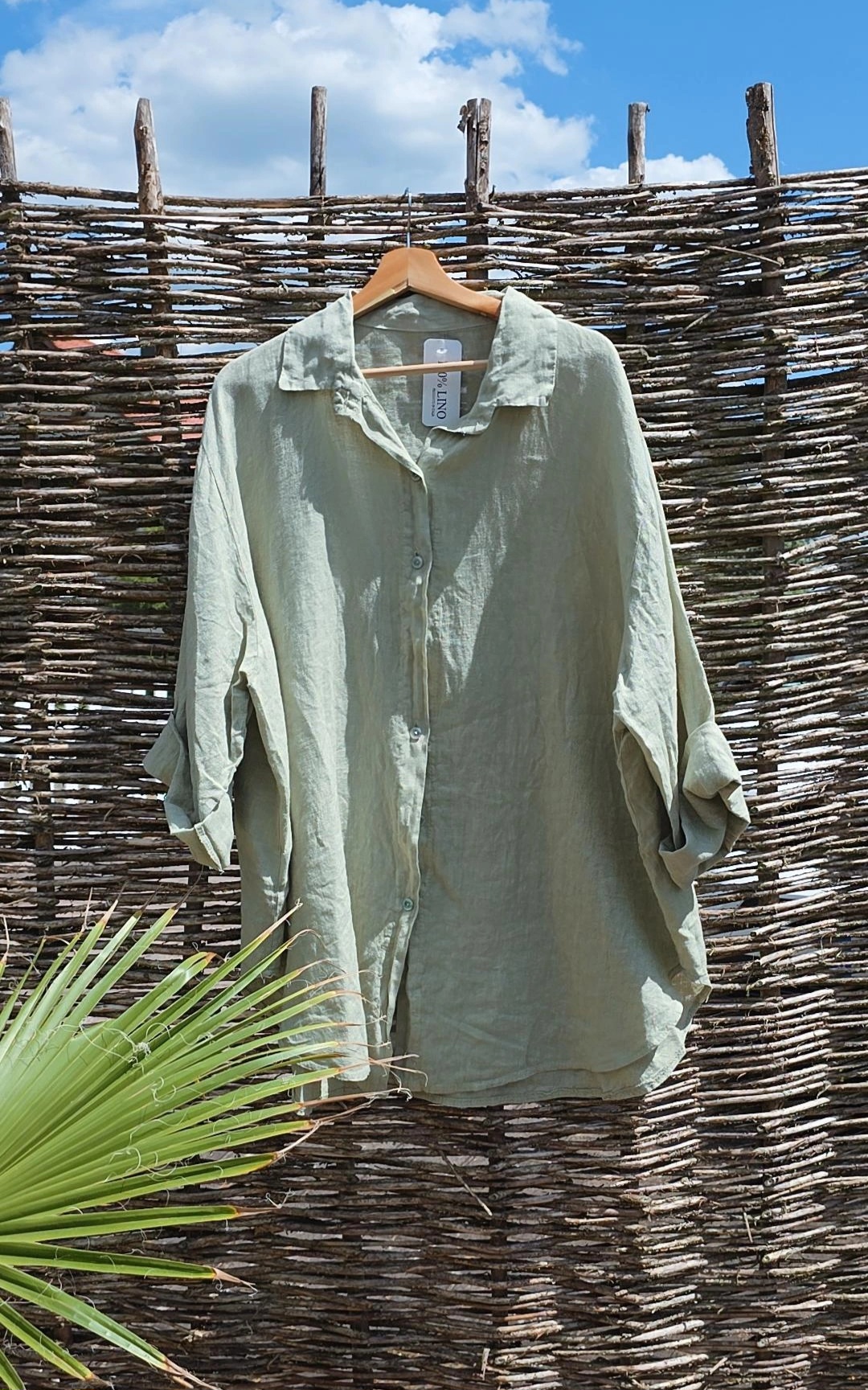 LINEN BLOUSE CRISTINA UNI Made in Italy 34-46/48 Leinen Bluse