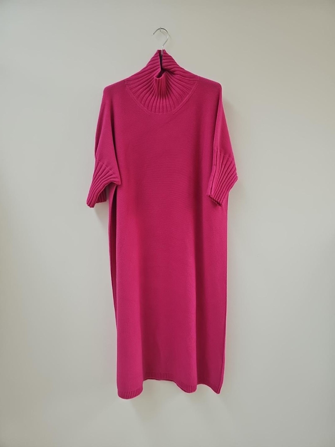 Strickkleid mit Stehkragen Uni I NO.SK0018 I Made in Italy 34-44