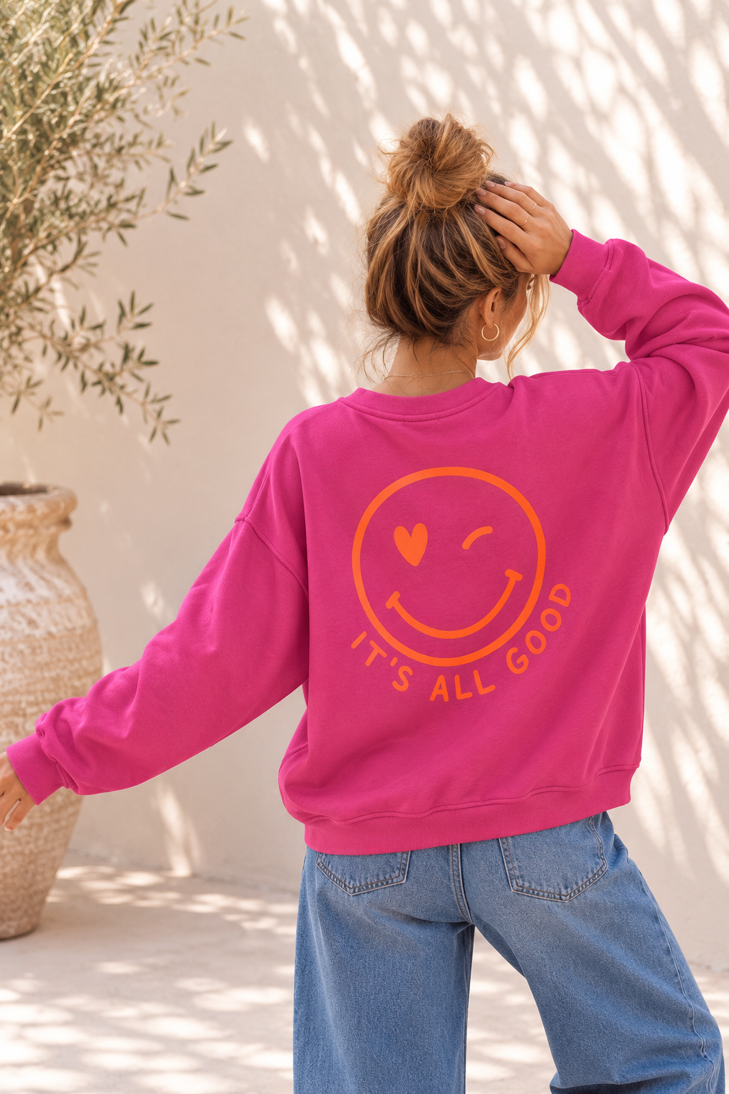 Sweatshirt „Happy Vibes NINA“ – Made in Italy
