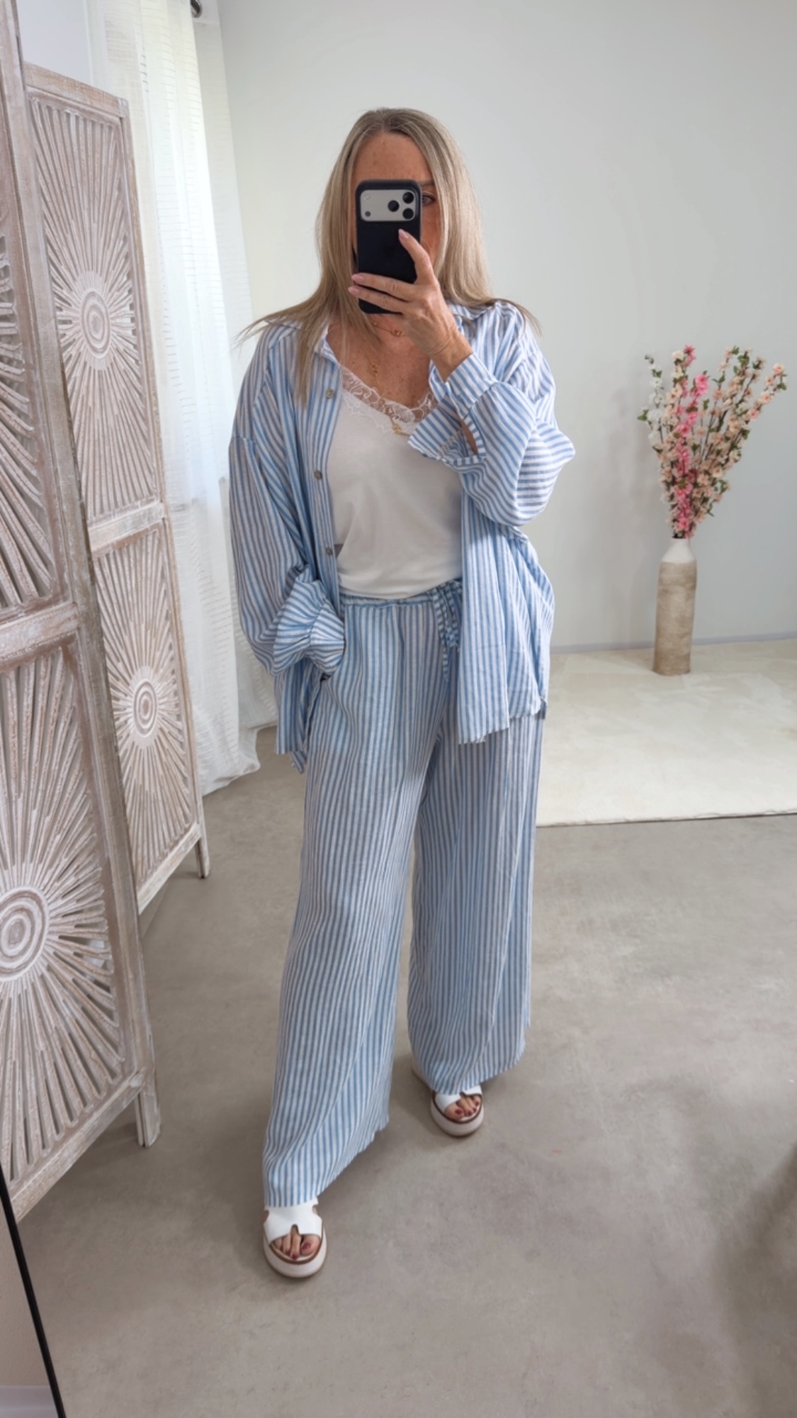 🩷🌿☀️ Streifen-Leinenbluse Raella Made in Italy 34-44/66