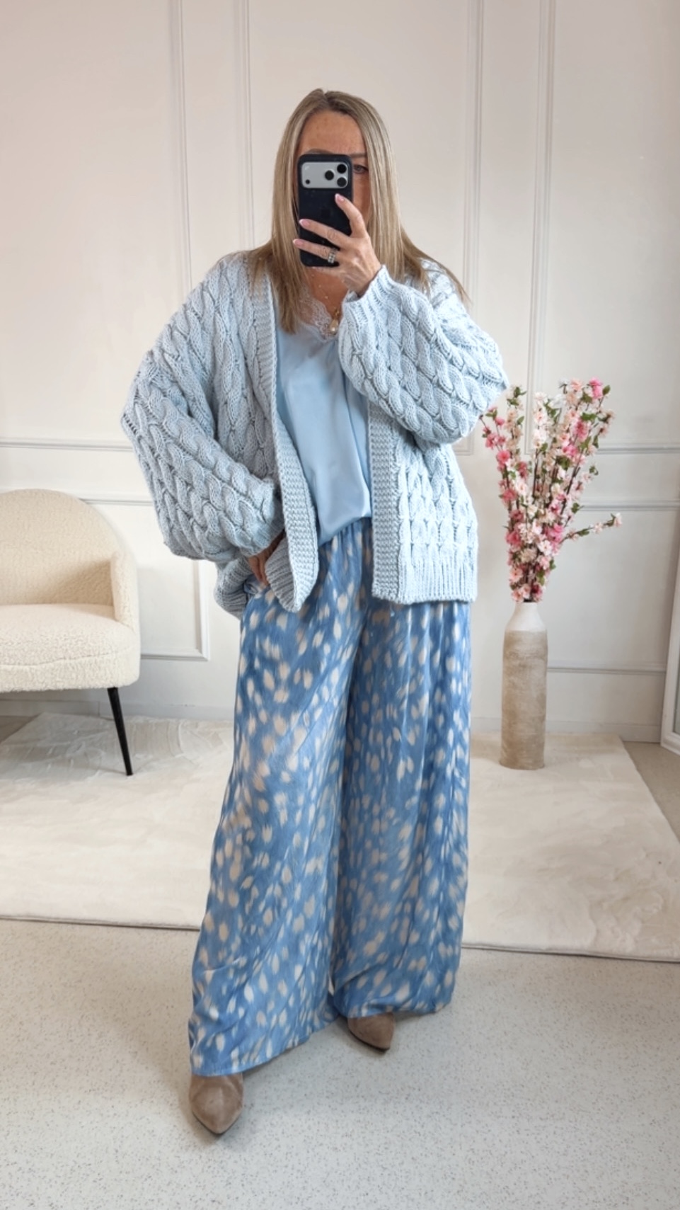 SOFTE STRICKJACKE MAYA  Italy Style Gr 34-42 Cardigan Zopfmuster