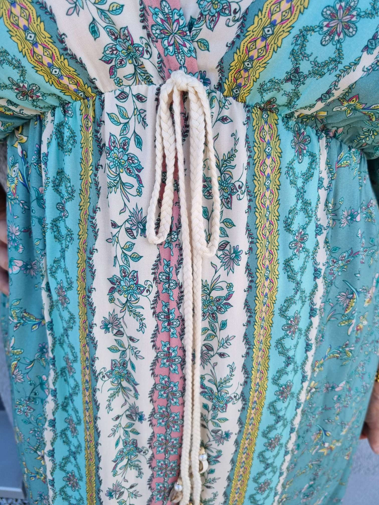 FLORAL MAXI DRESS VIVI MINT GRÜN 34-42 Made in Italy langes Sommer Kleid FLOWERS Blumen Boho FLORAL MAXI DRESS VIVI MINT GRÜN 34-42 Made in Italy langes Sommer Kleid FLOWERS Blumen Boho