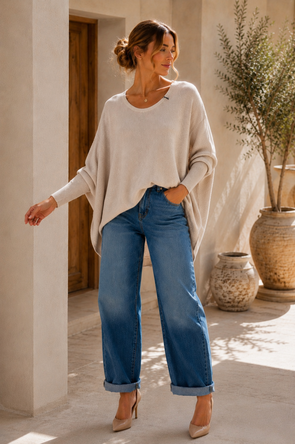 OVERSIZE KNIT SWEATER SIGRID Made in Italy 34-44/46 Strick Pullover