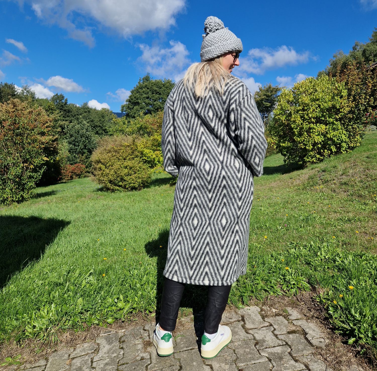 WOLL MANTEL MERLE STRIPES GRAU 36-42 Made in Italy Winter Jacke Fleece Mantel COAT WOLL MANTEL MERLE STRIPES GRAU 36-42 Made in Italy Winter Jacke Fleece Mantel COAT
