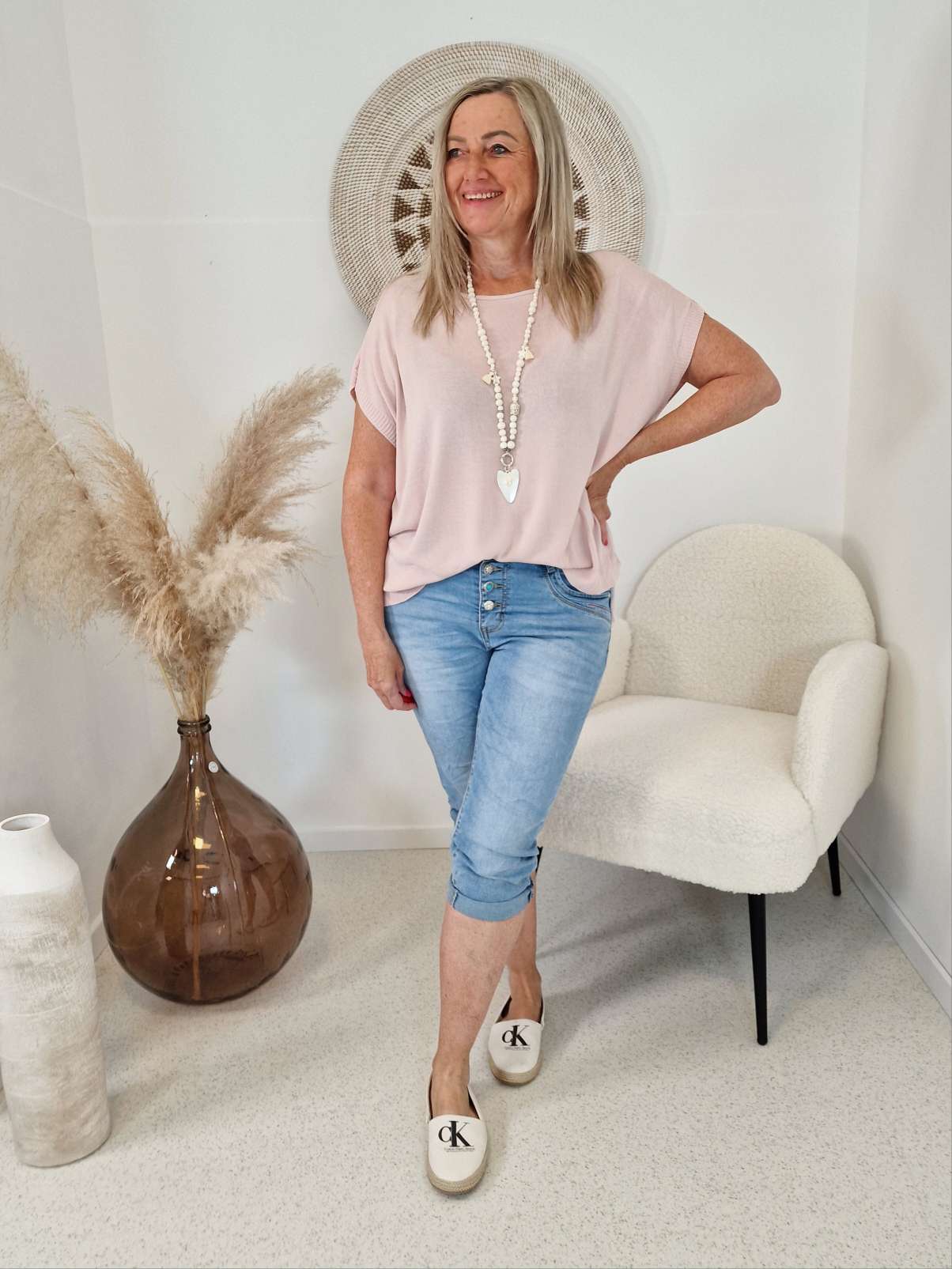 CAPRI JEANS ELKE 36-42 Made in Italy bequeme kurze Freizeit Hose Denim CAPRI JEANS ELKE 36-42 Made in Italy bequeme kurze Freizeit Hose Denim