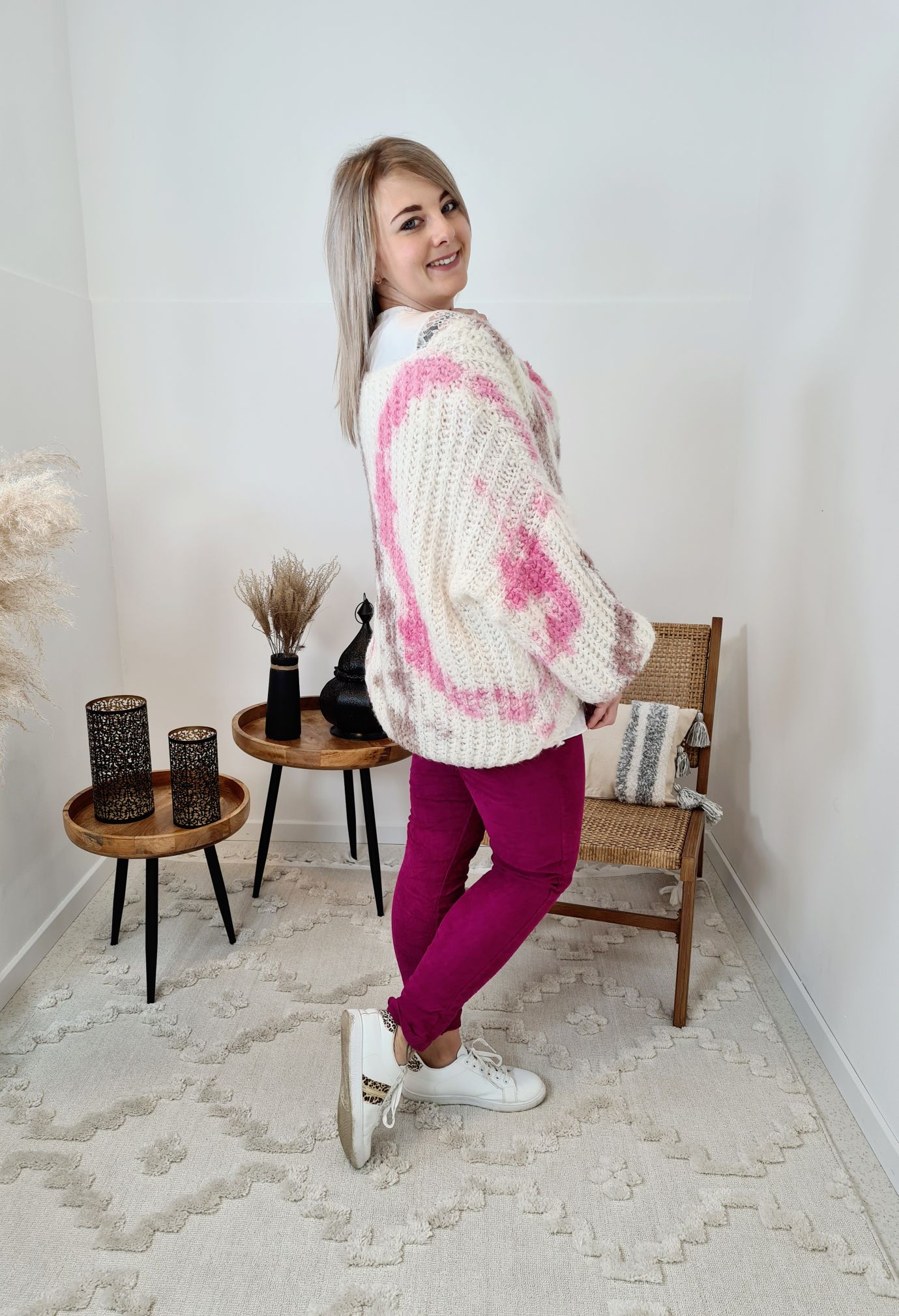 BASIC CORD JOGPANT SELINA BEERE 34-42 Made in Italy bequeme Hose PANT BASIC CORD JOGPANT SELINA BEERE 34-42 Made in Italy bequeme Hose PANT