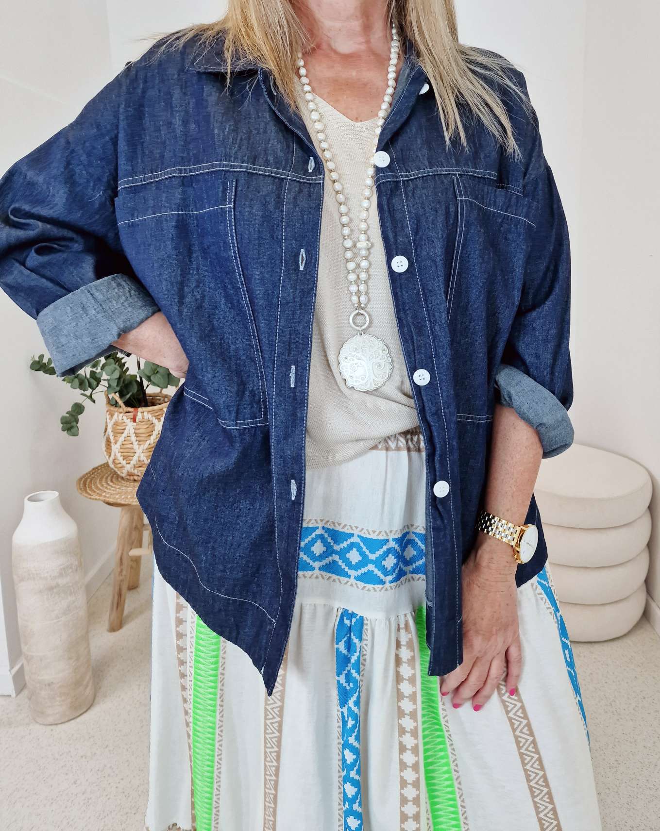JEANS BLUSE SYLVIA DARK BLUE 34-42 Made in Italy Oversize Shirt Hemd Denim Jacke JEANS BLUSE SYLVIA DARK BLUE 34-42 Made in Italy Oversize Shirt Hemd Denim Jacke