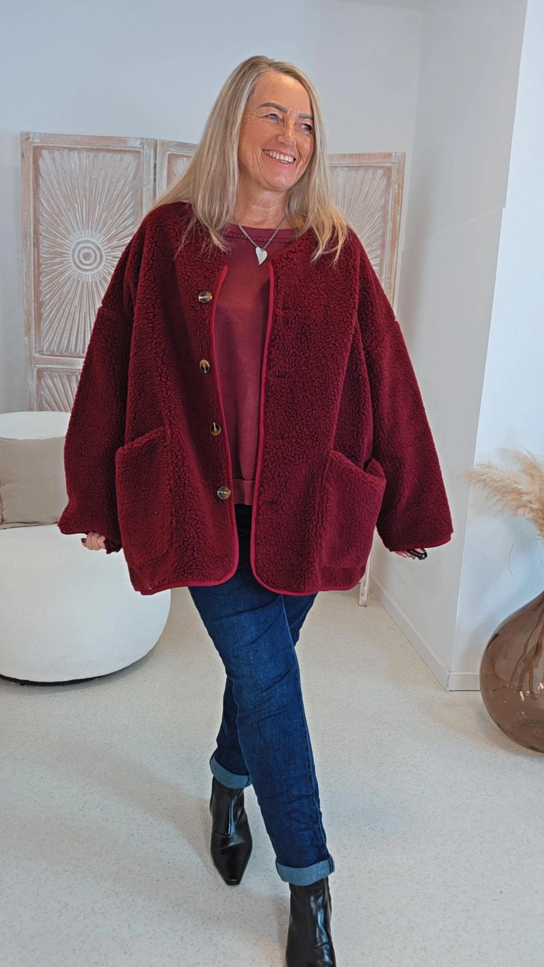 OVERSIZE TEDDY JACKE SONTJE Made in Italy 34-48/50