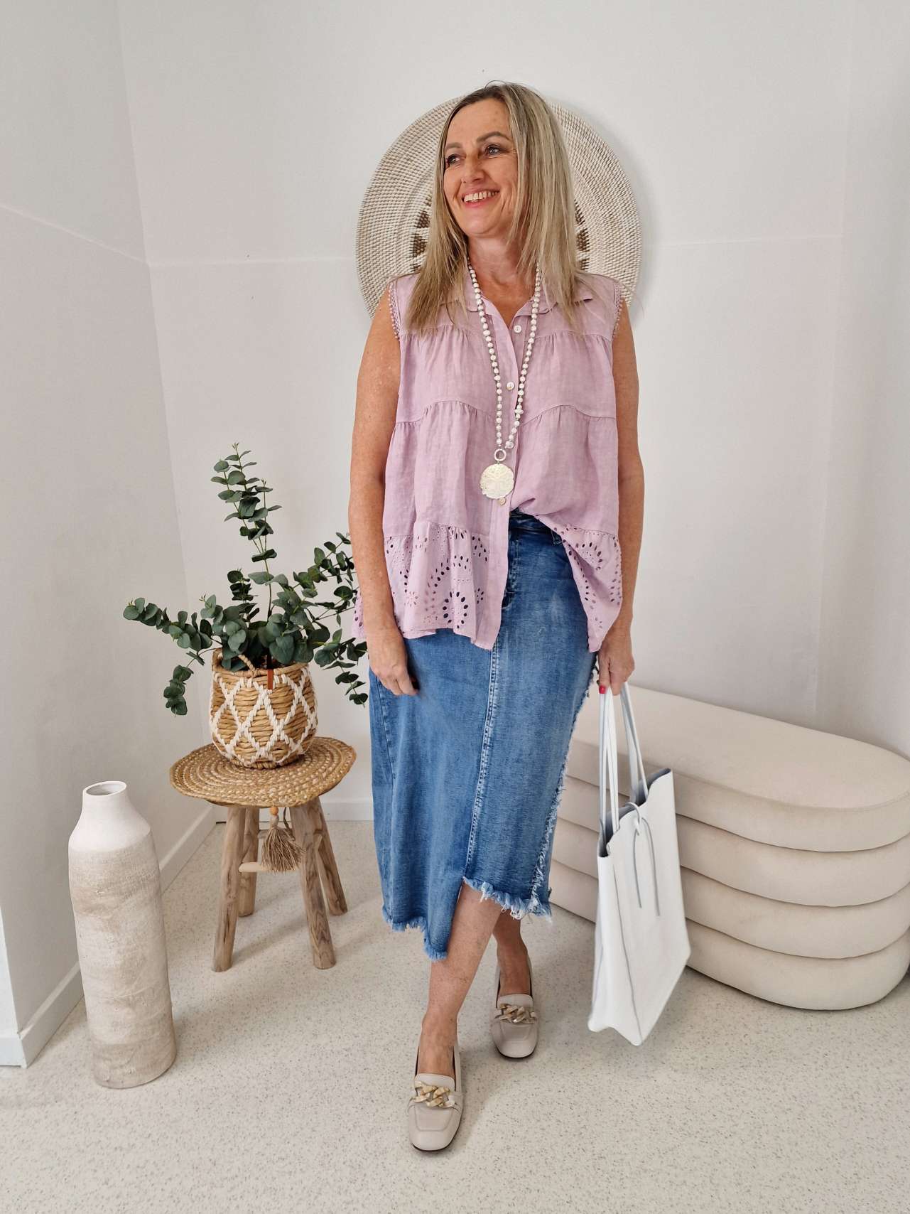 JEANS SKIRT FYNN 34-40 Made in Italy Maxi Rock Damenrock DARK BLUE JEANS SKIRT FYNN 34-40 Made in Italy Maxi Rock Damenrock DARK BLUE
