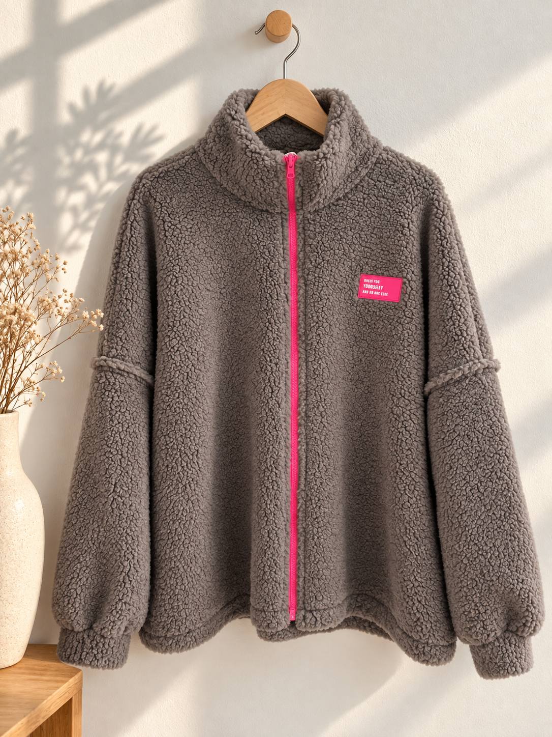 Oversize Teddyjacke mit Patch – Made in Italy | bis ca. Gr. 44 | TJ0092
