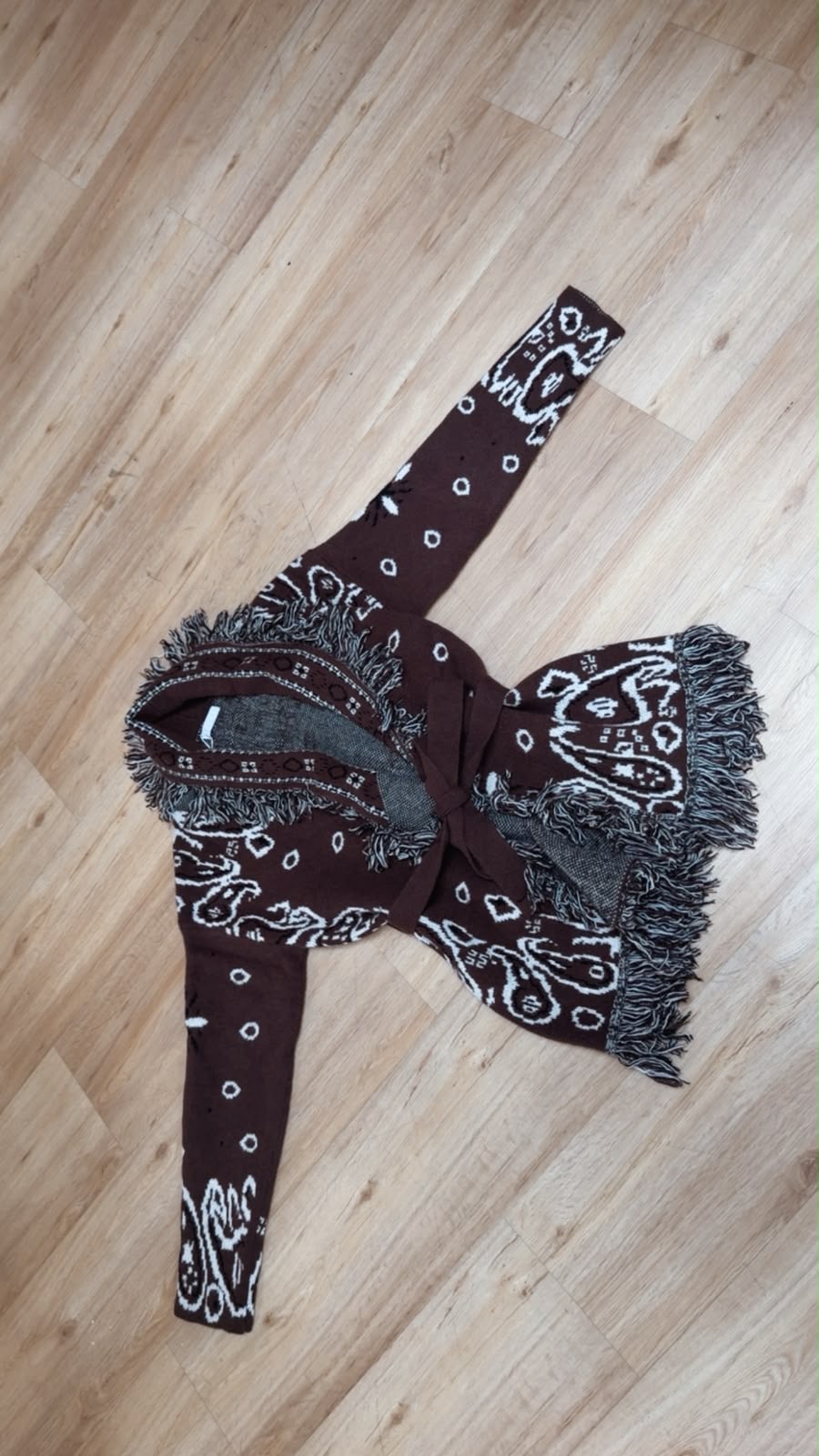 Cardigan mit Fransen & Gürtel Paisley-Muster SJ0179 I Made in Italy 34-42