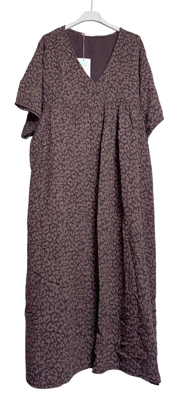 MUSSELIN OVERSIZE DRESS MAURITIUS LEO Kurzarm Kleid Made in Italy 34-44/46