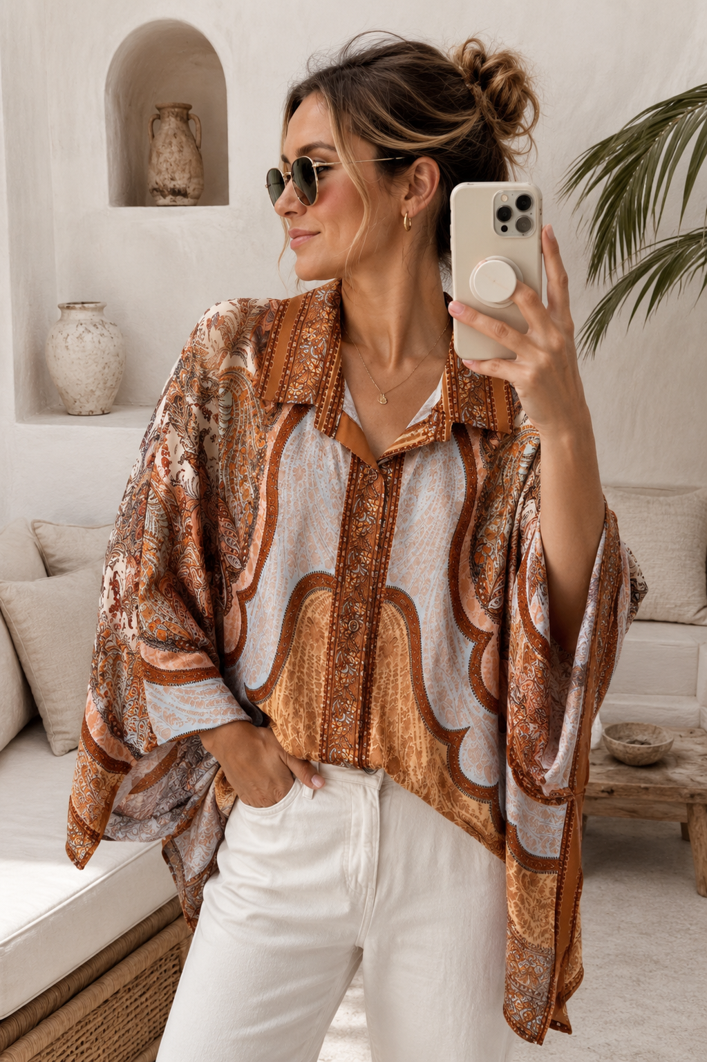 Silky Signature Bluse „Aurelia“ Made in Italy Gr. 34-44/46 Premium Kollektion