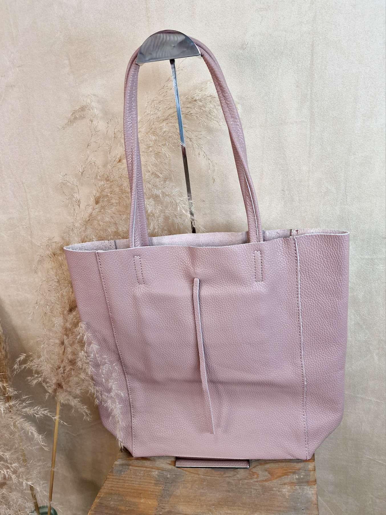 BASIC LEDER SHOPPER MARA NUDE Made in Italy Ledertasche Tasche BASIC LEDER SHOPPER MARA NUDE Made in Italy Ledertasche Tasche