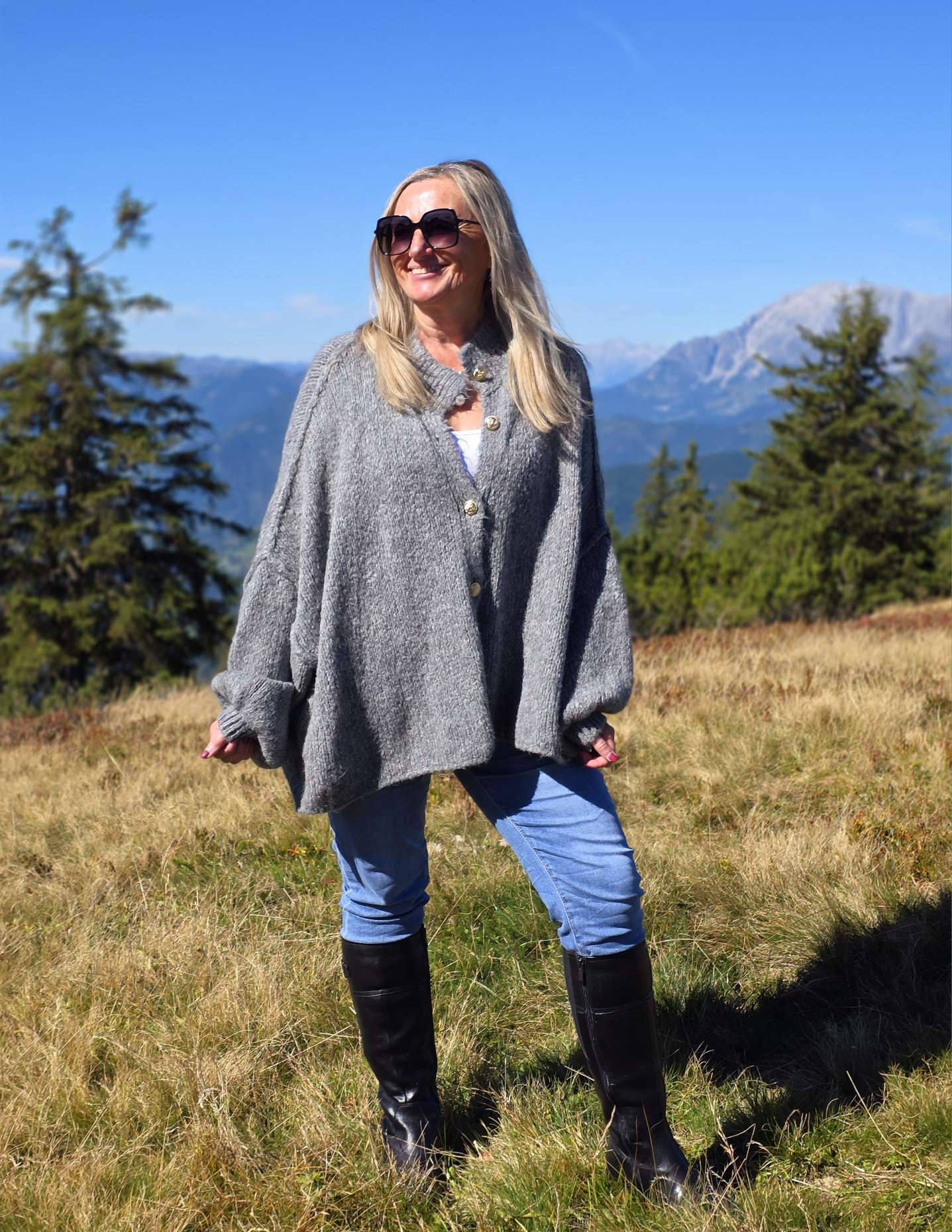 OVERSIZE STRICK-CARDIGAN MALI Made in Italy 34 - 50 