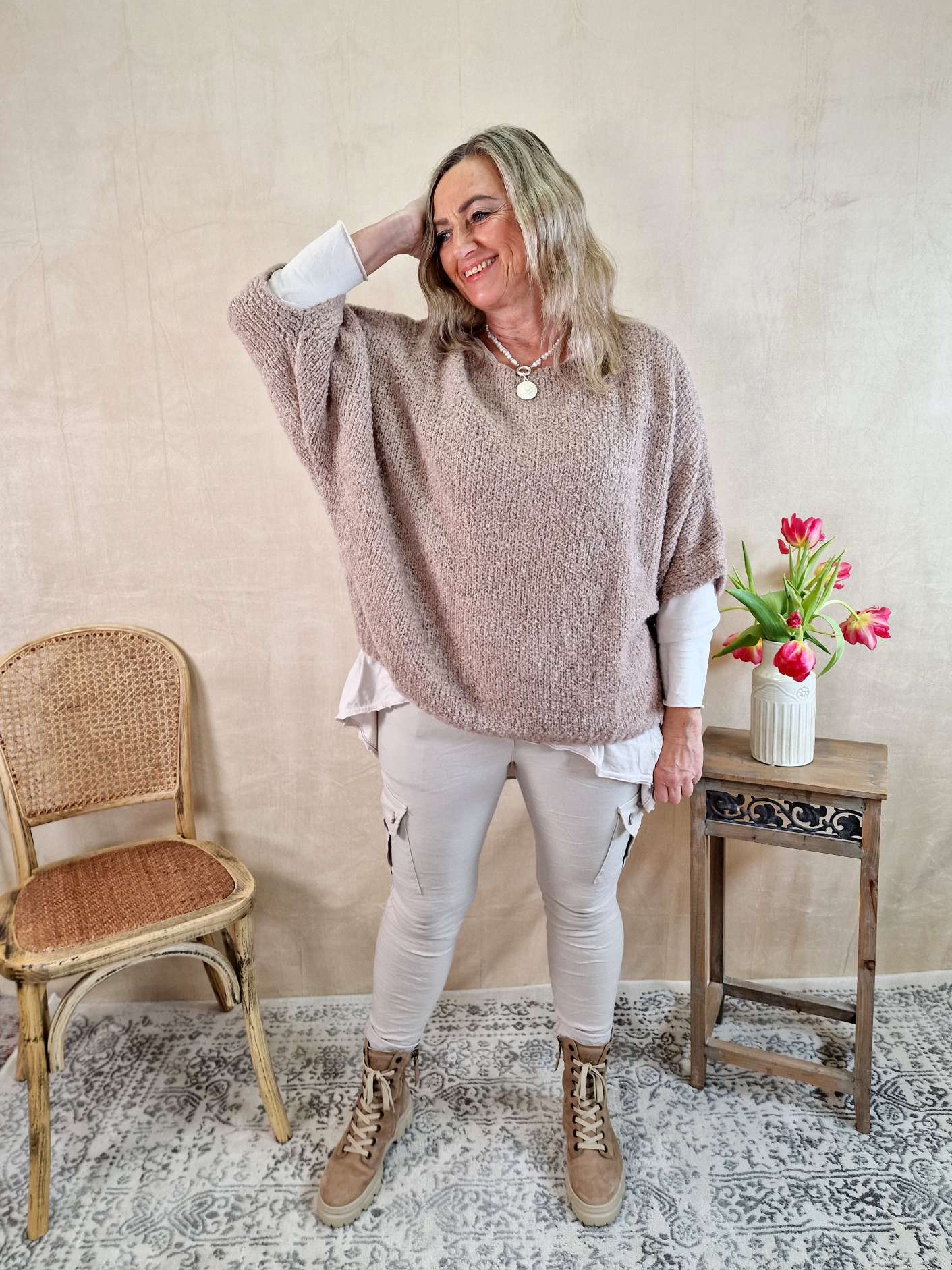 CARGO PANT RICCA BEIGE Made in Italy Cargo Hose Jogpant 34-42 Freizeithose CARGO PANT RICCA BEIGE Made in Italy Cargo Hose Jogpant 34-42 Freizeithose