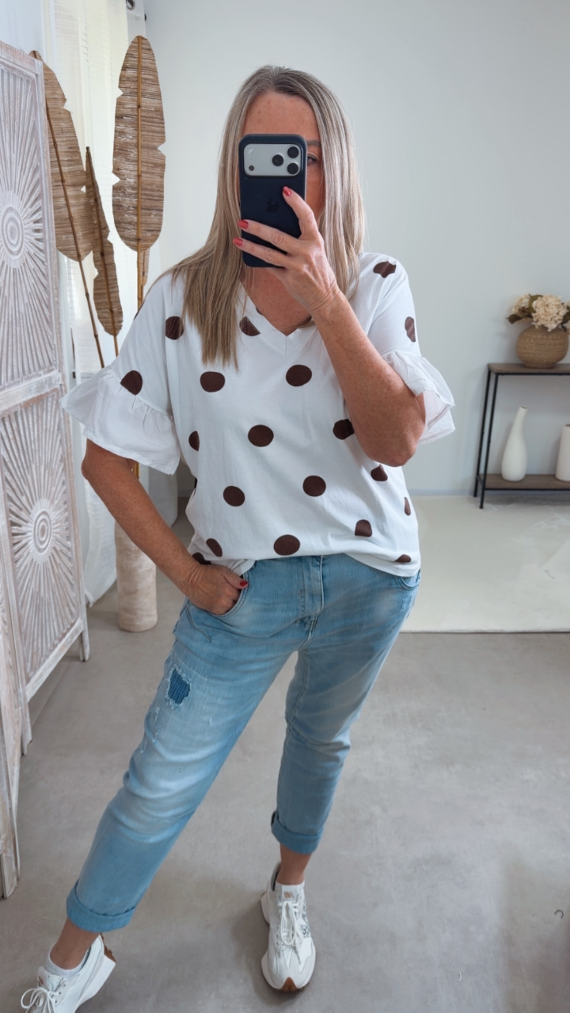 Polka Dots-Shirt „Bellagio“ – Made in Italy 🌸 Größe 34 bis 40/42