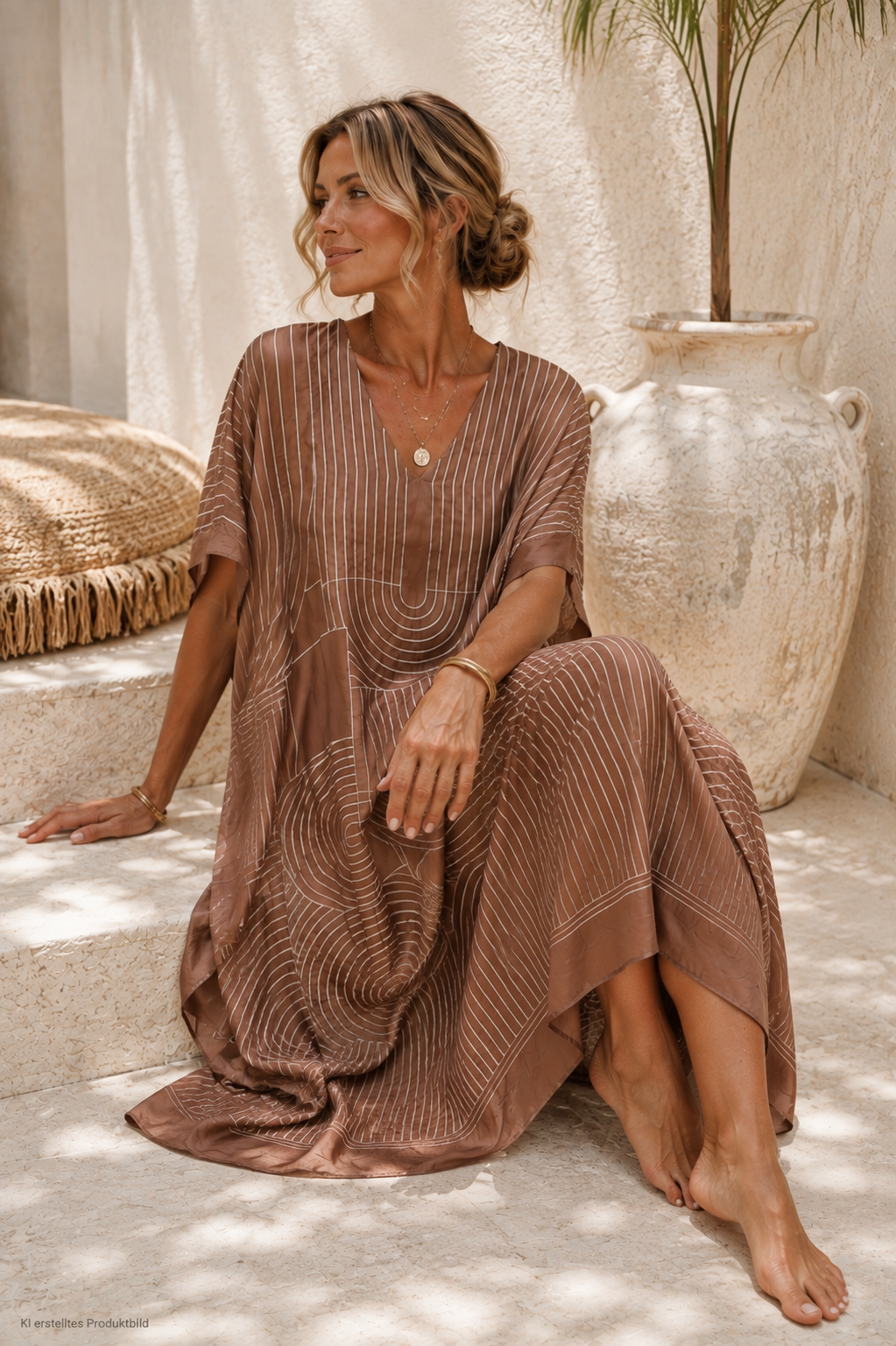 Maxi-Kleid Viskose-Seidenkleid Vanessa Made in Italy Gr. 34-42/44